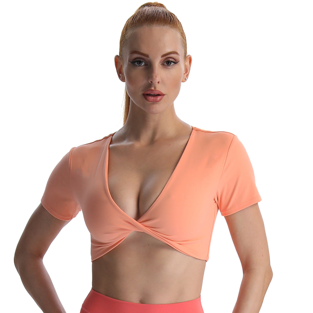 Aoxjox "Deep V Short Sleeve" Crop