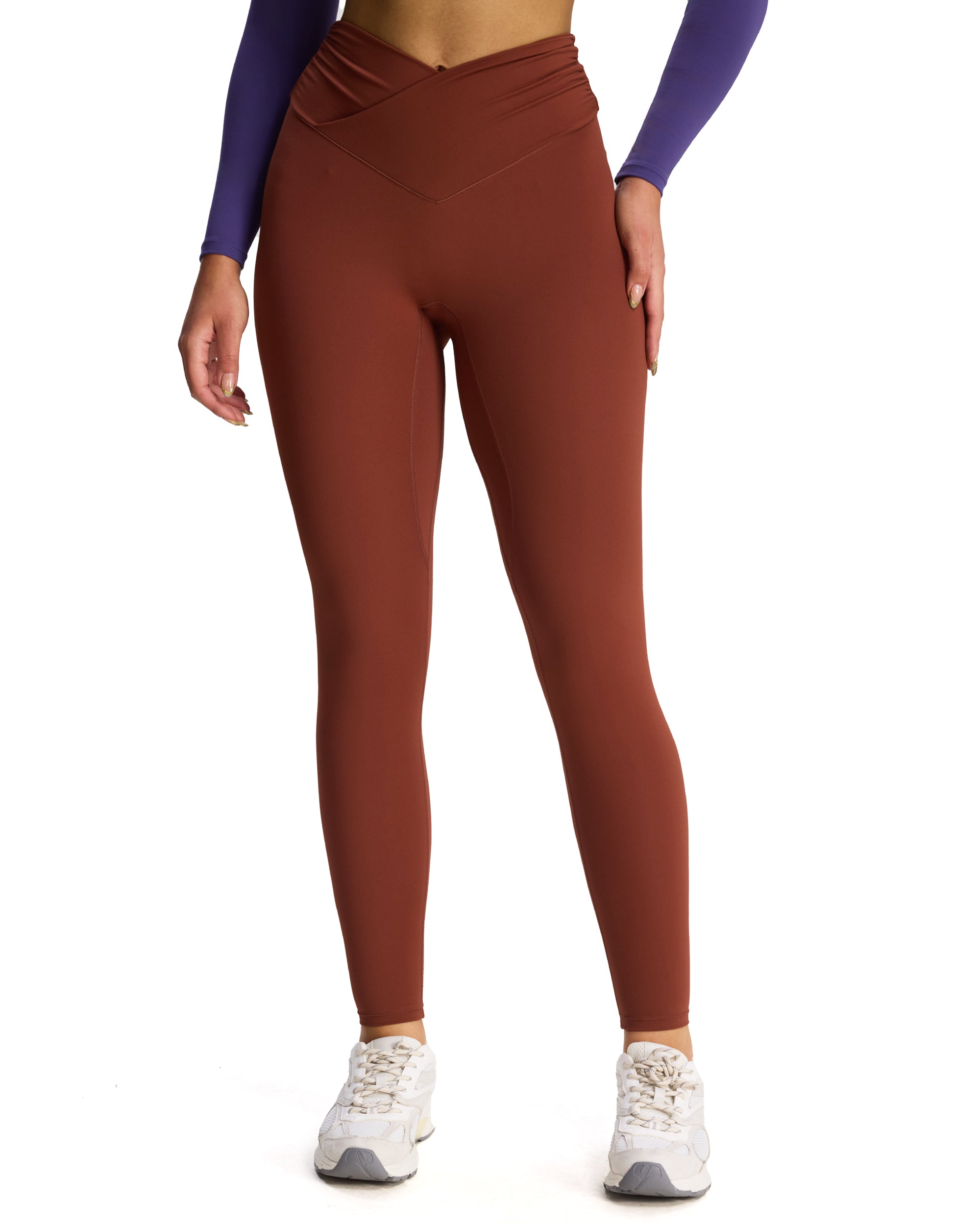 Aoxjox "Venus" Crossover Hidden-Scrunch Leggings