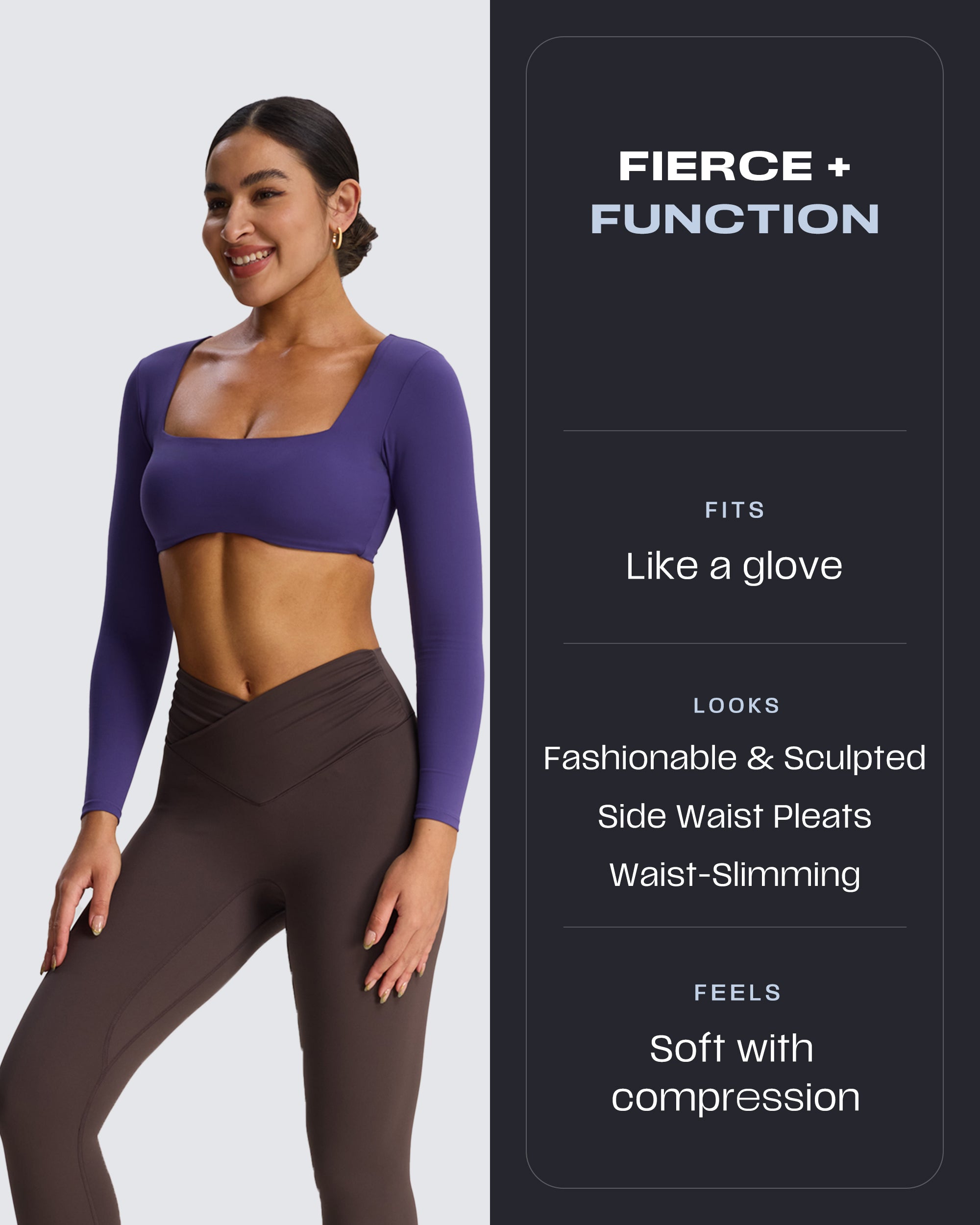 Aoxjox "Venus" Crossover Hidden-Scrunch Leggings