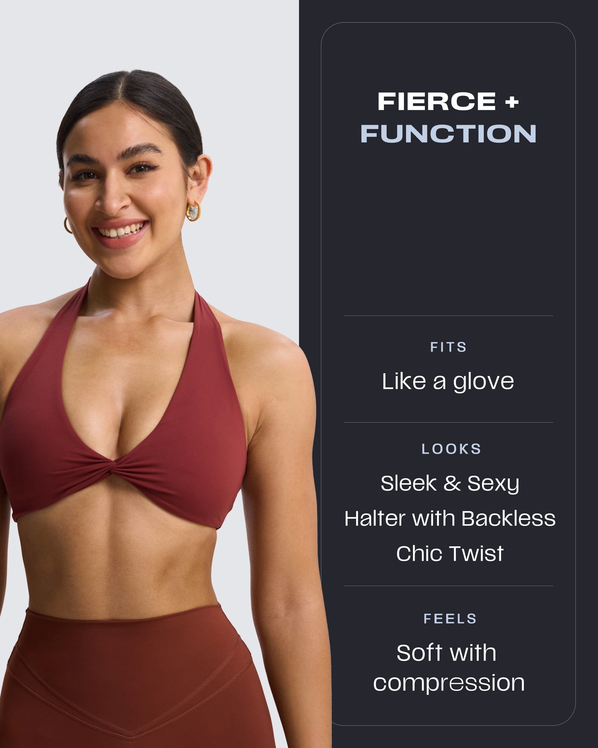 Aoxjox "Rosie" Halter Sports Bra