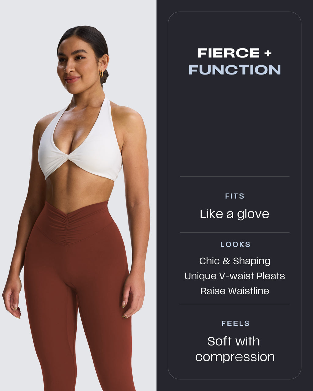 Aoxjox "Illusion" Ruched Front Leggings