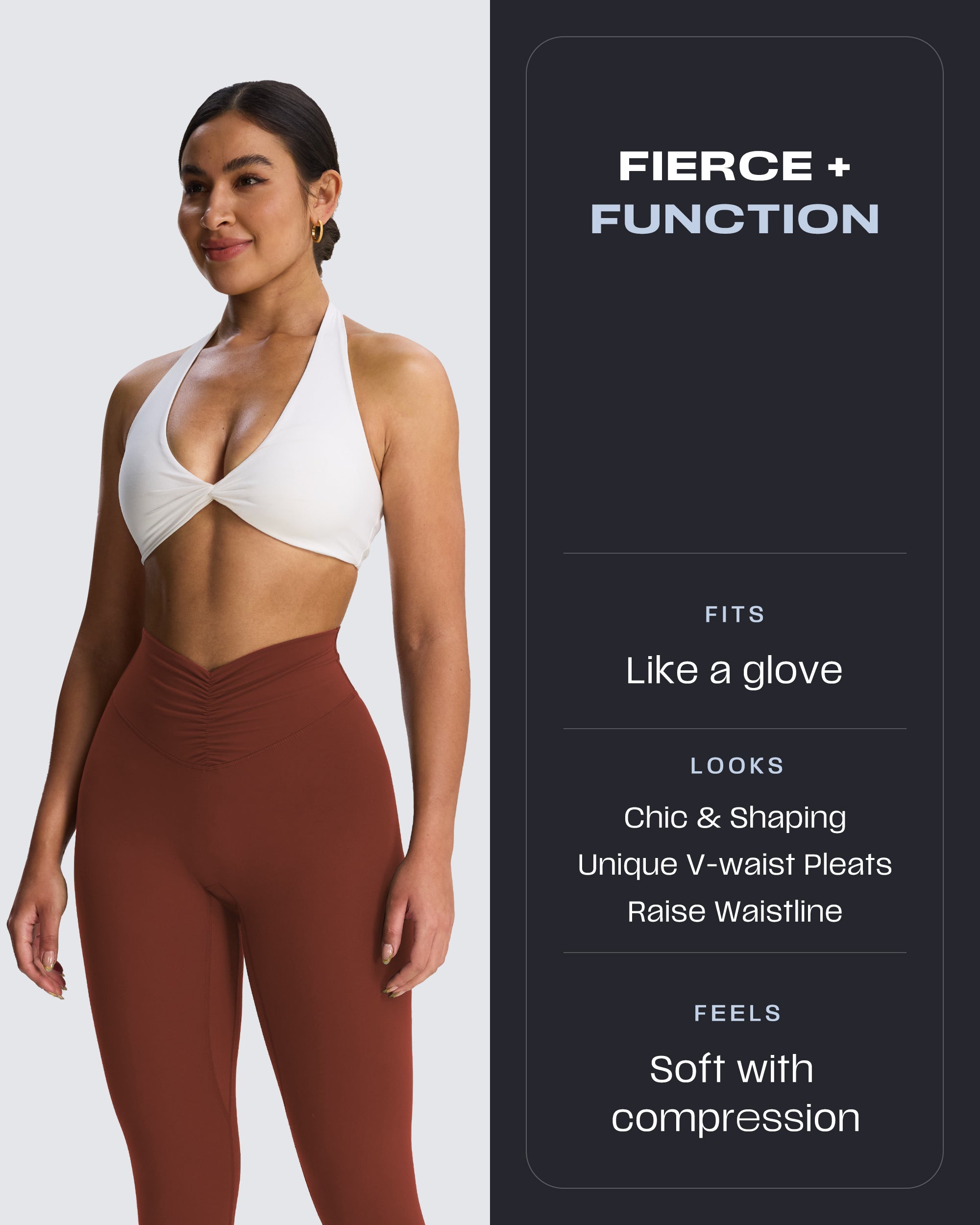 Aoxjox "Illusion" Ruched Front Leggings