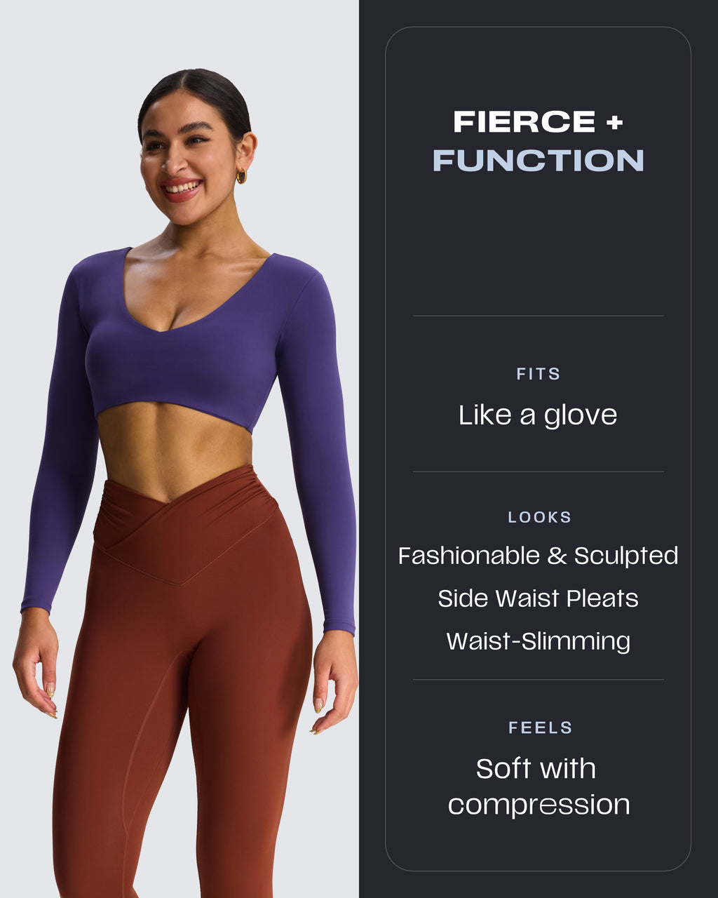 Aoxjox "Venus" Crossover Hidden-Scrunch Leggings