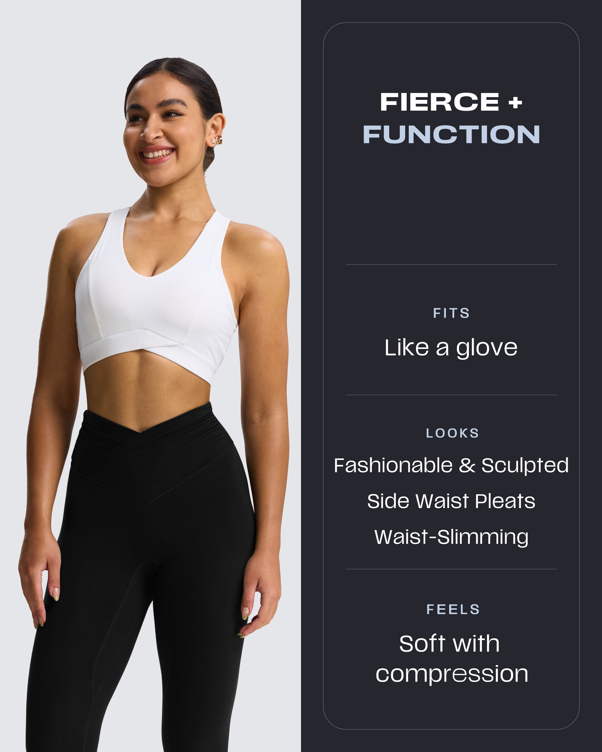 Aoxjox "Venus" Crossover Hidden-Scrunch Leggings