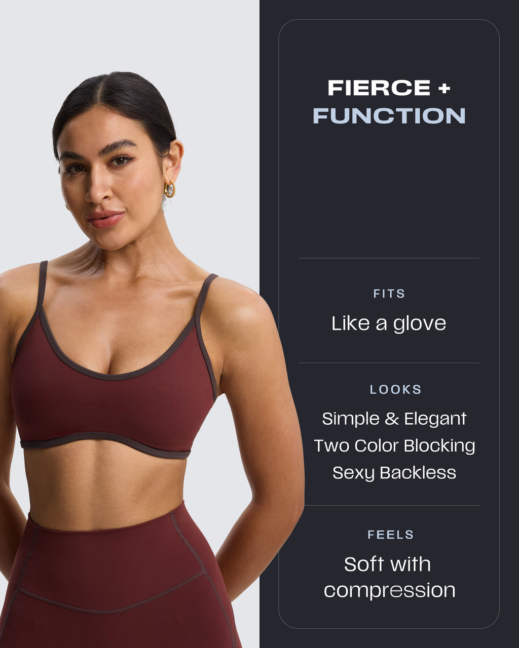 Aoxjox "Lexi Lined" Strappy Sports Bra