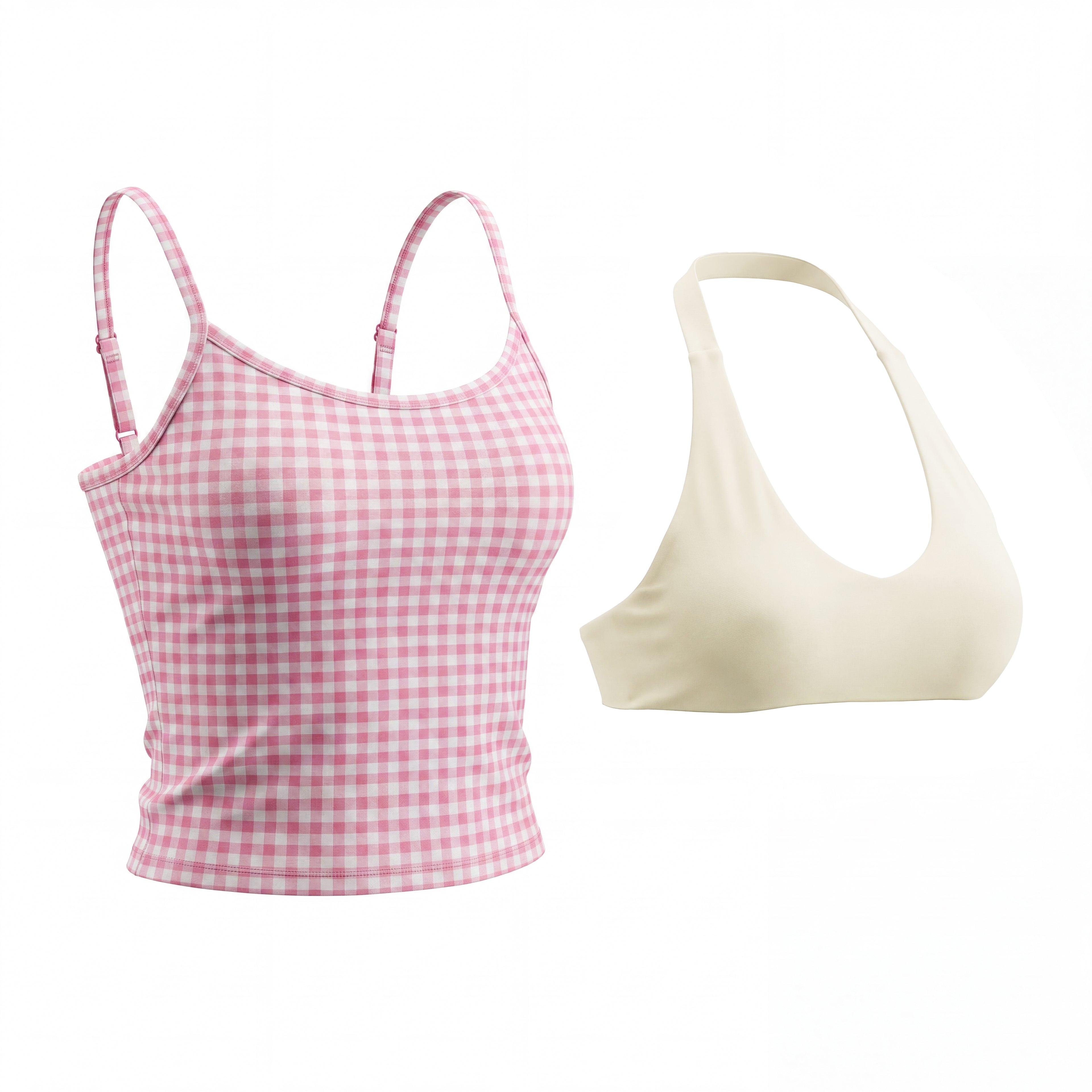Aoxjox Women's “Dual Core ”Bra & Tank Top Workout 2-Piece Set