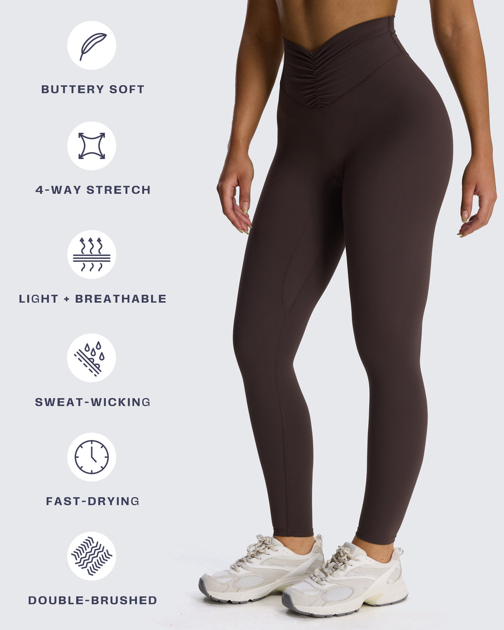 Aoxjox "Illusion" Ruched Front Leggings