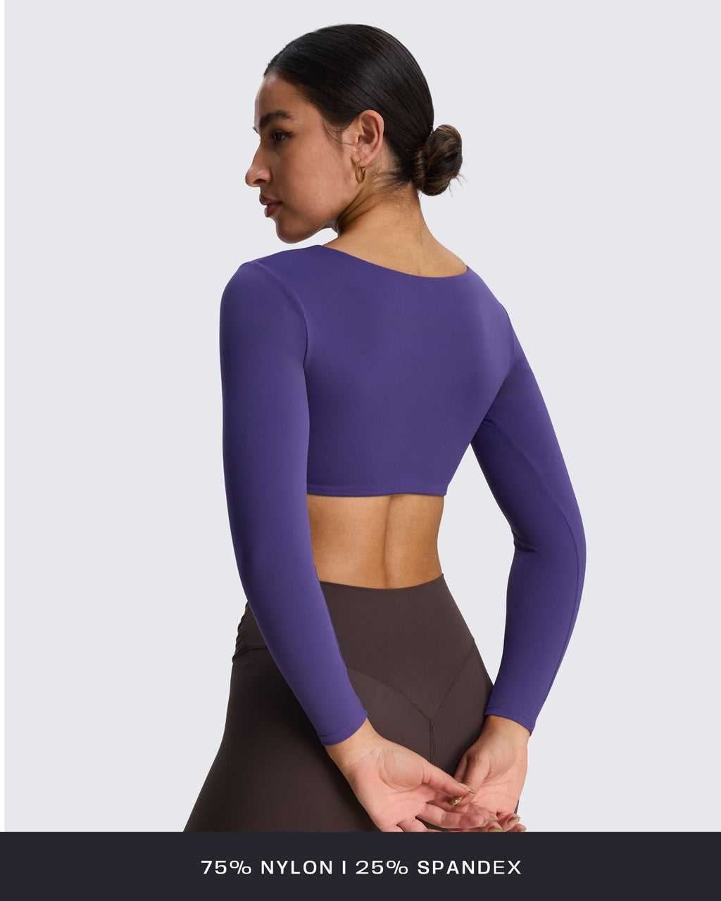 Aoxjox "Skylar" Squareneck Curved Hem Long Sleeve