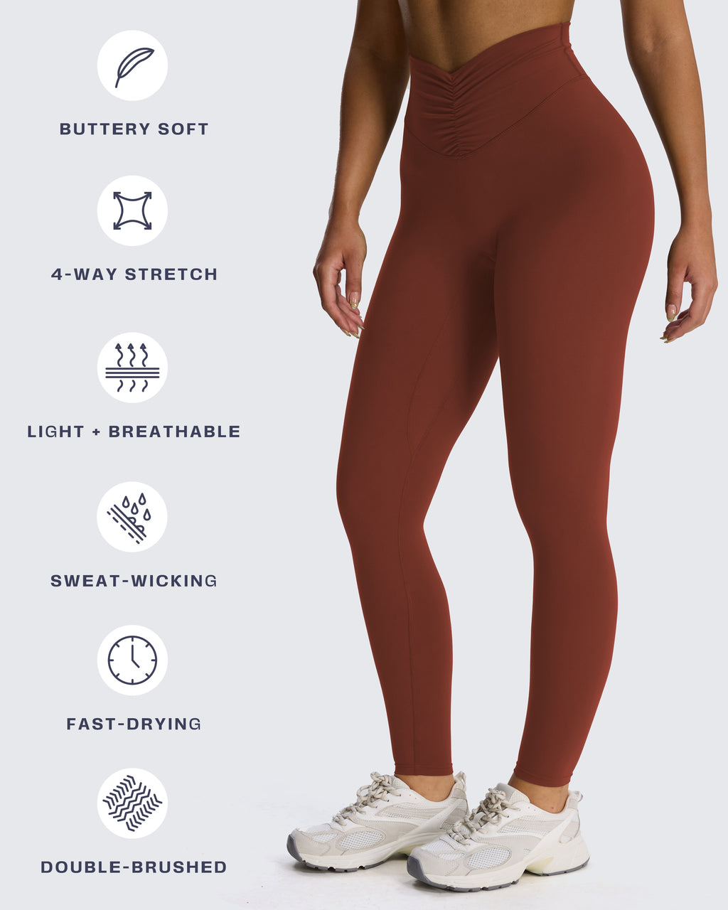 Aoxjox "Illusion" Ruched Front Leggings