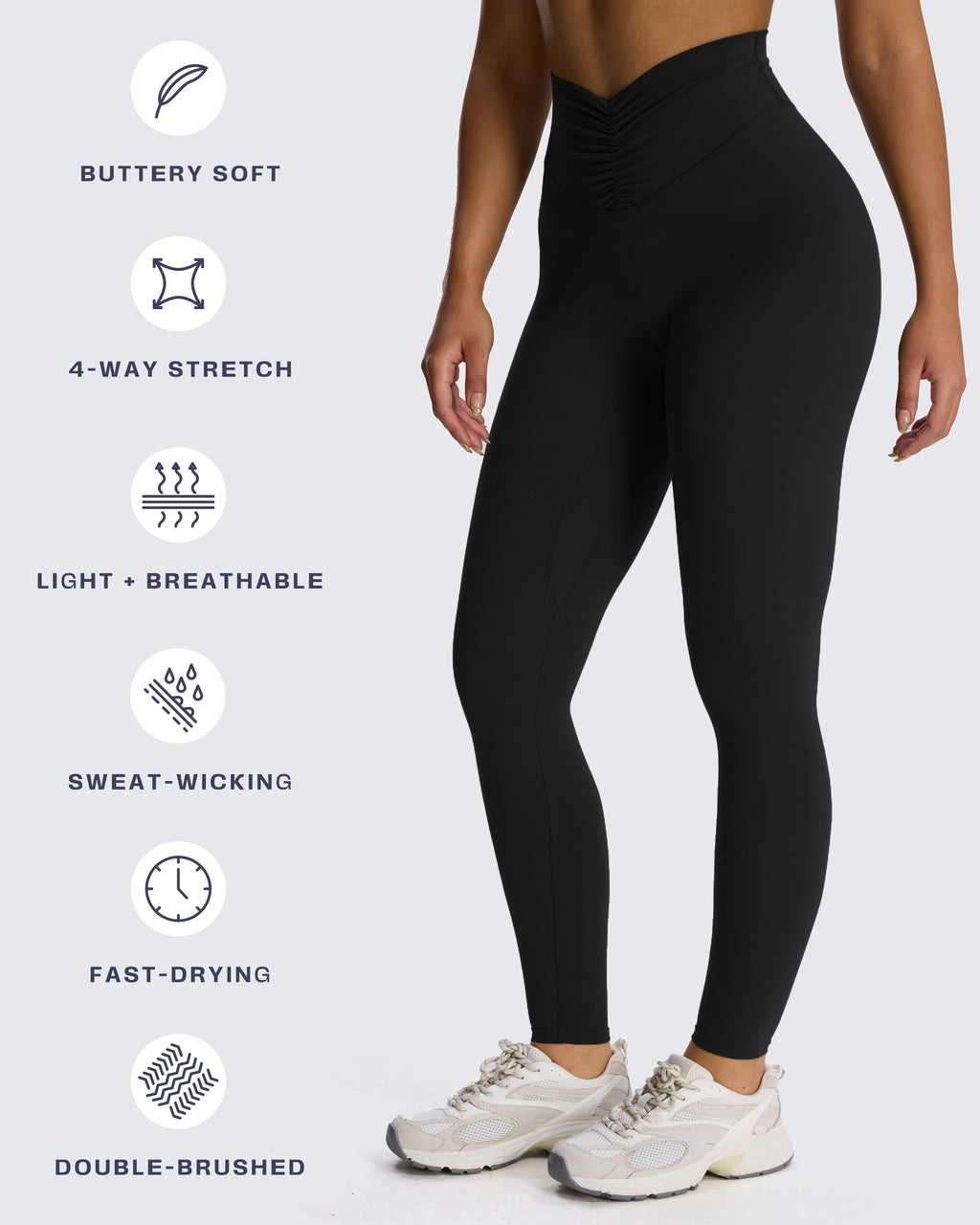 Aoxjox "Illusion" Ruched Front Leggings