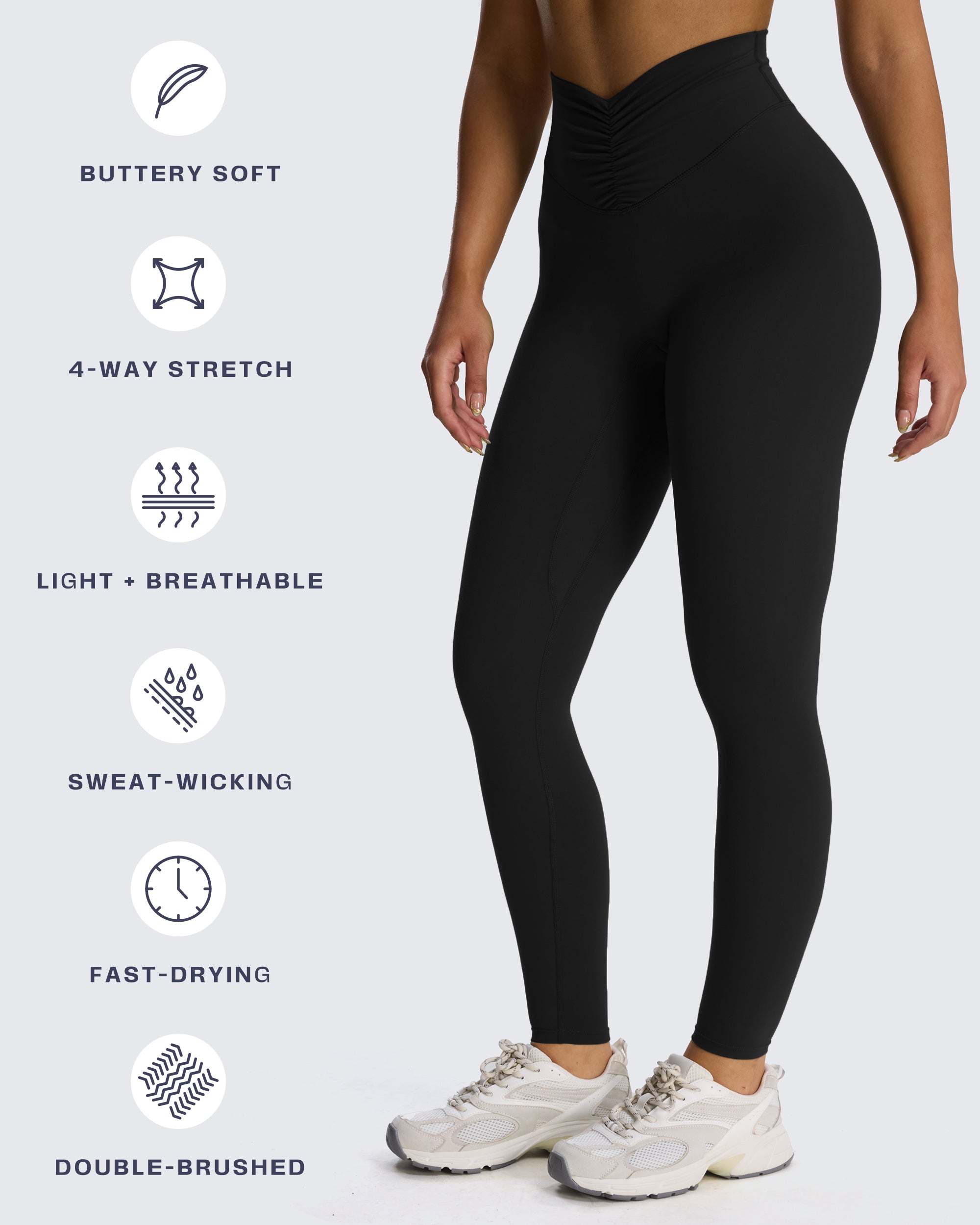 Aoxjox "Illusion" Ruched Front Leggings