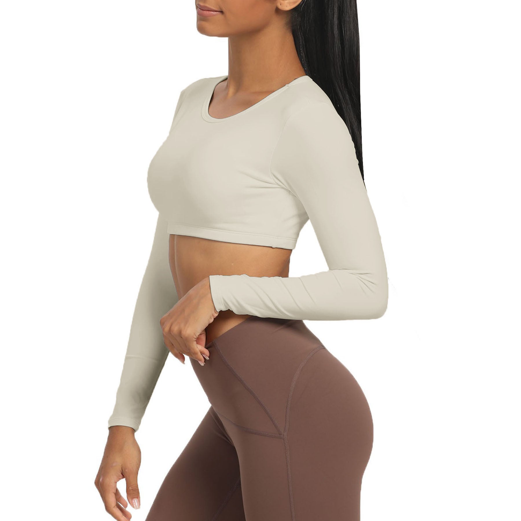 Aoxjox "Hollow Back" Long Sleeve Crop