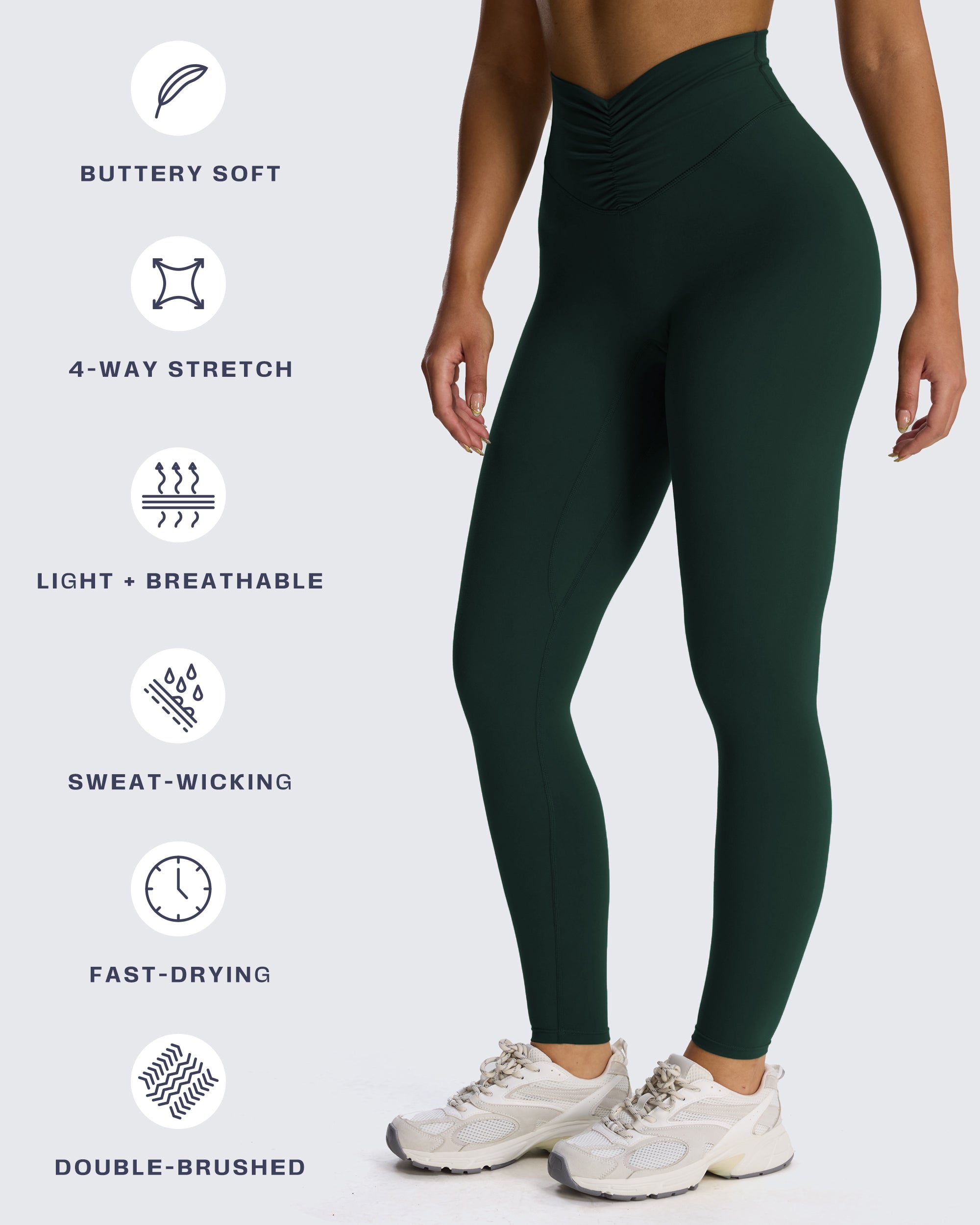 Aoxjox "Illusion" Ruched Front Leggings