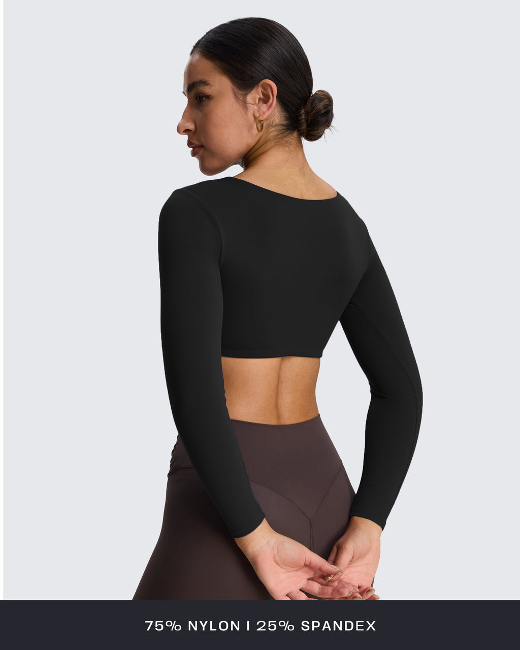 Aoxjox "Skylar" Squareneck Curved Hem Long Sleeve