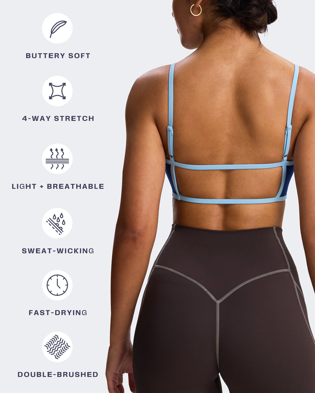 Aoxjox "Lexi Lined" Strappy Sports Bra