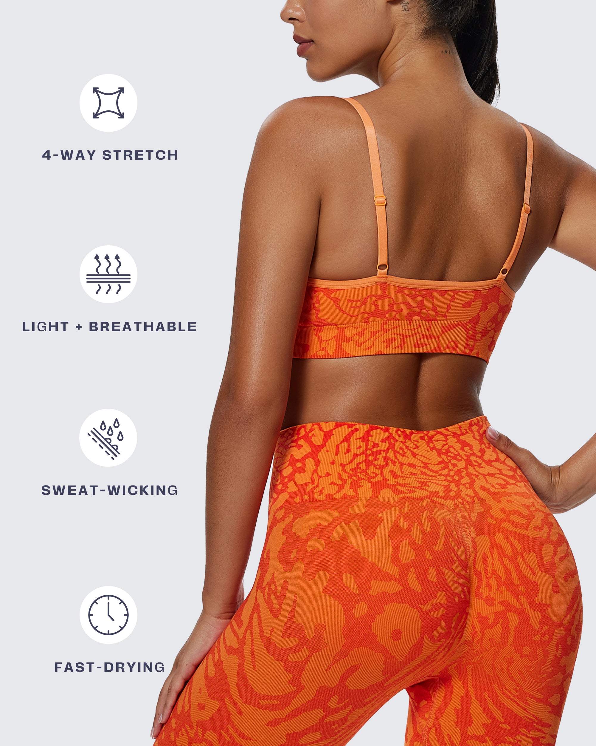 Aoxjox  Camo Seamless Sports Bras
