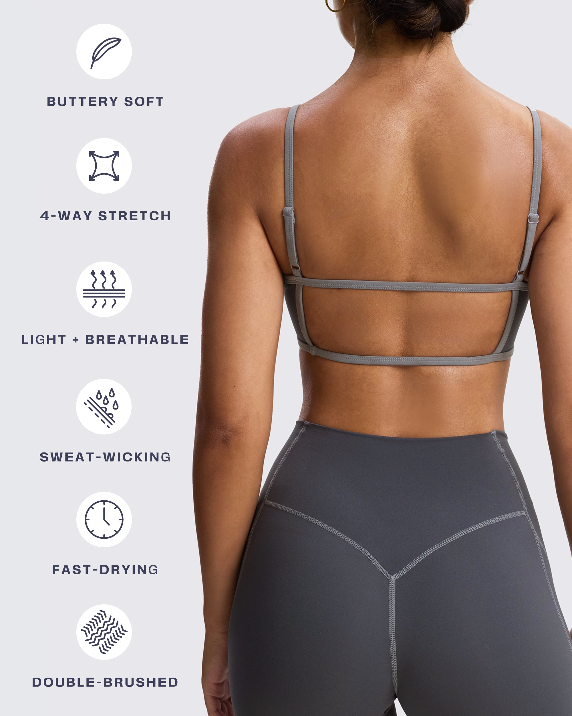 Aoxjox "Lexi Lined" Strappy Sports Bra