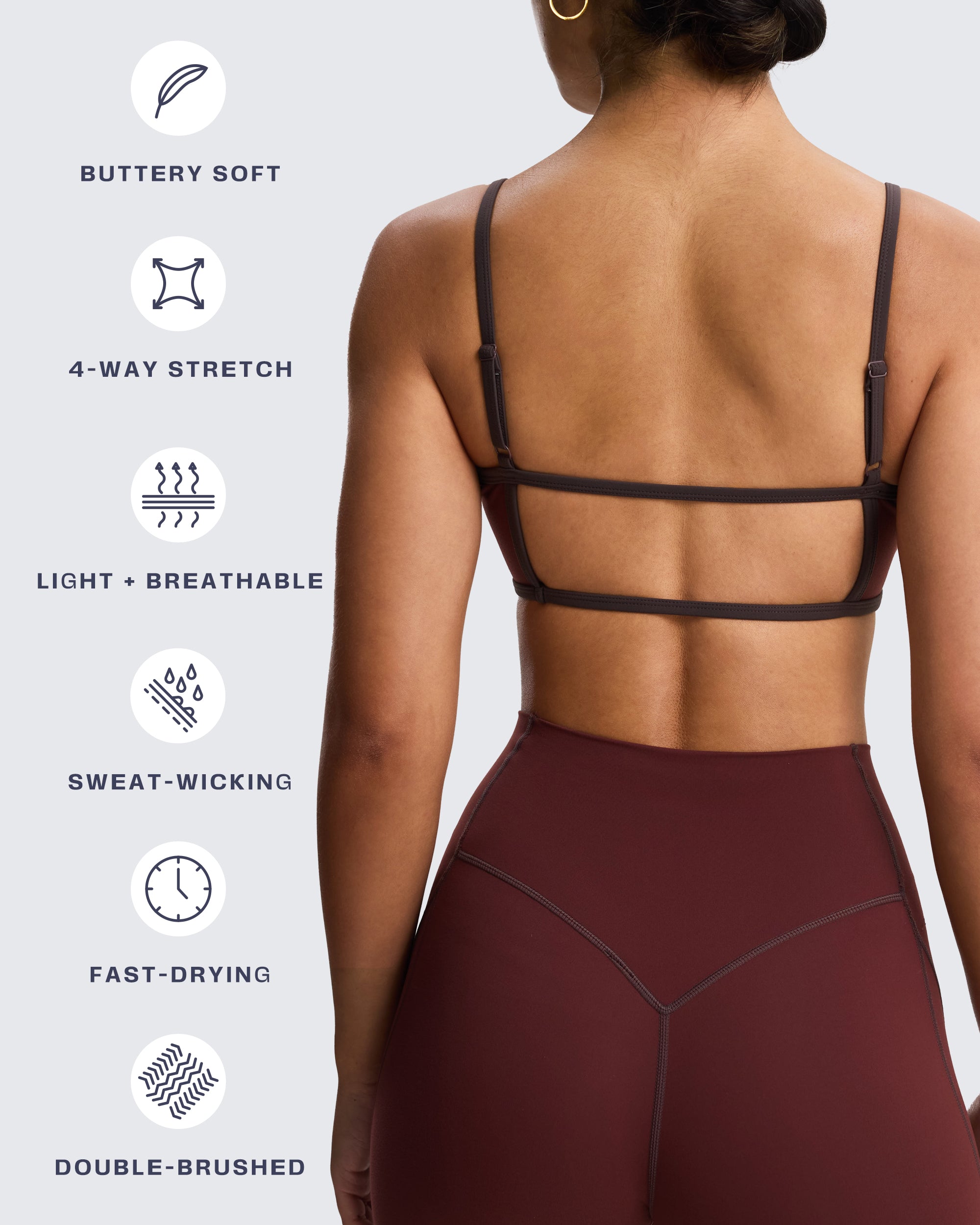 Aoxjox "Lexi Lined" Strappy Sports Bra