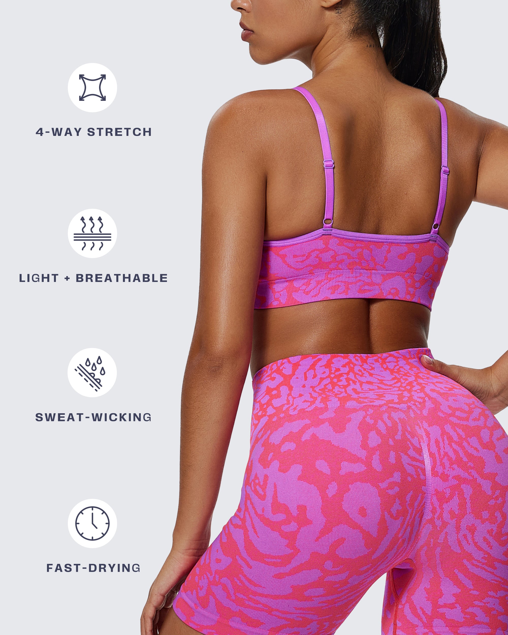 Aoxjox  Camo Seamless Sports Bras