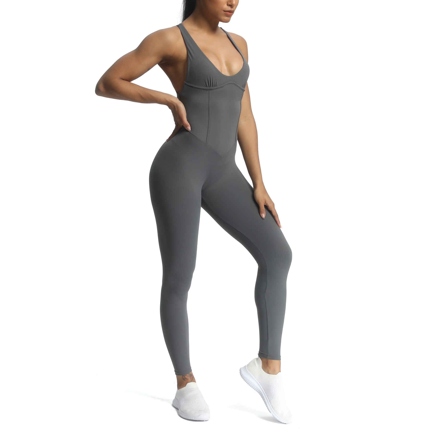 Aoxjox "Brooke"  Open Back Full Bodysuit