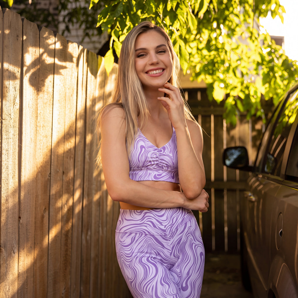 Aoxjox "Metamorph" Ruched Strappy Longline Sports Bras
