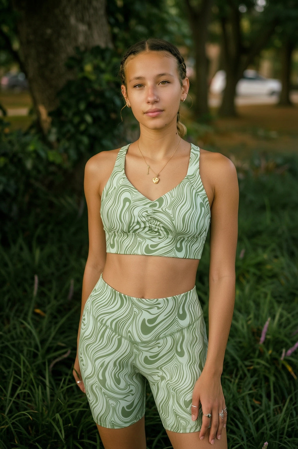Aoxjox "Metamorph" Ruched Strappy Longline Sports Bras