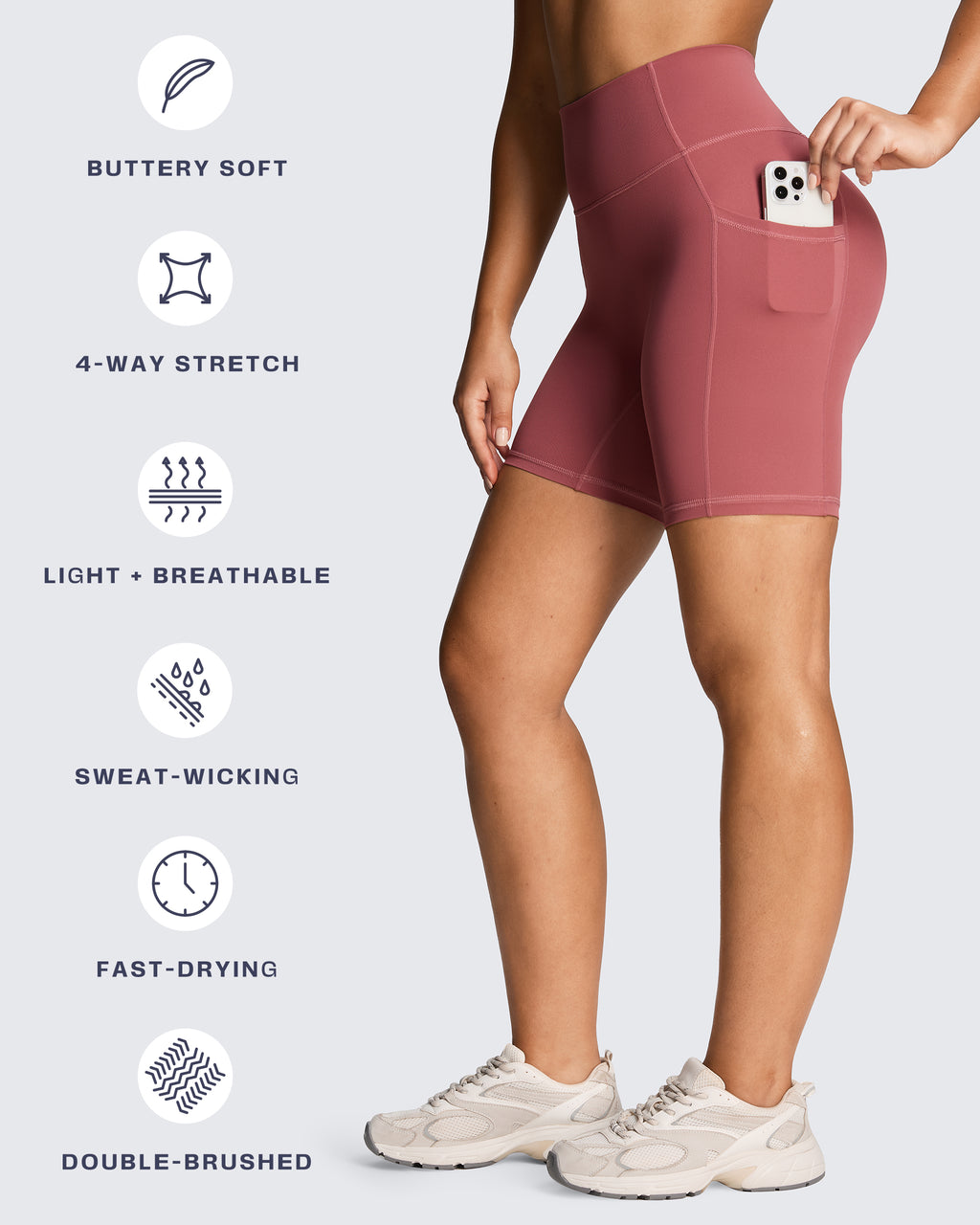 Aoxjox LUXEYOGA 6" Pocket Shorts