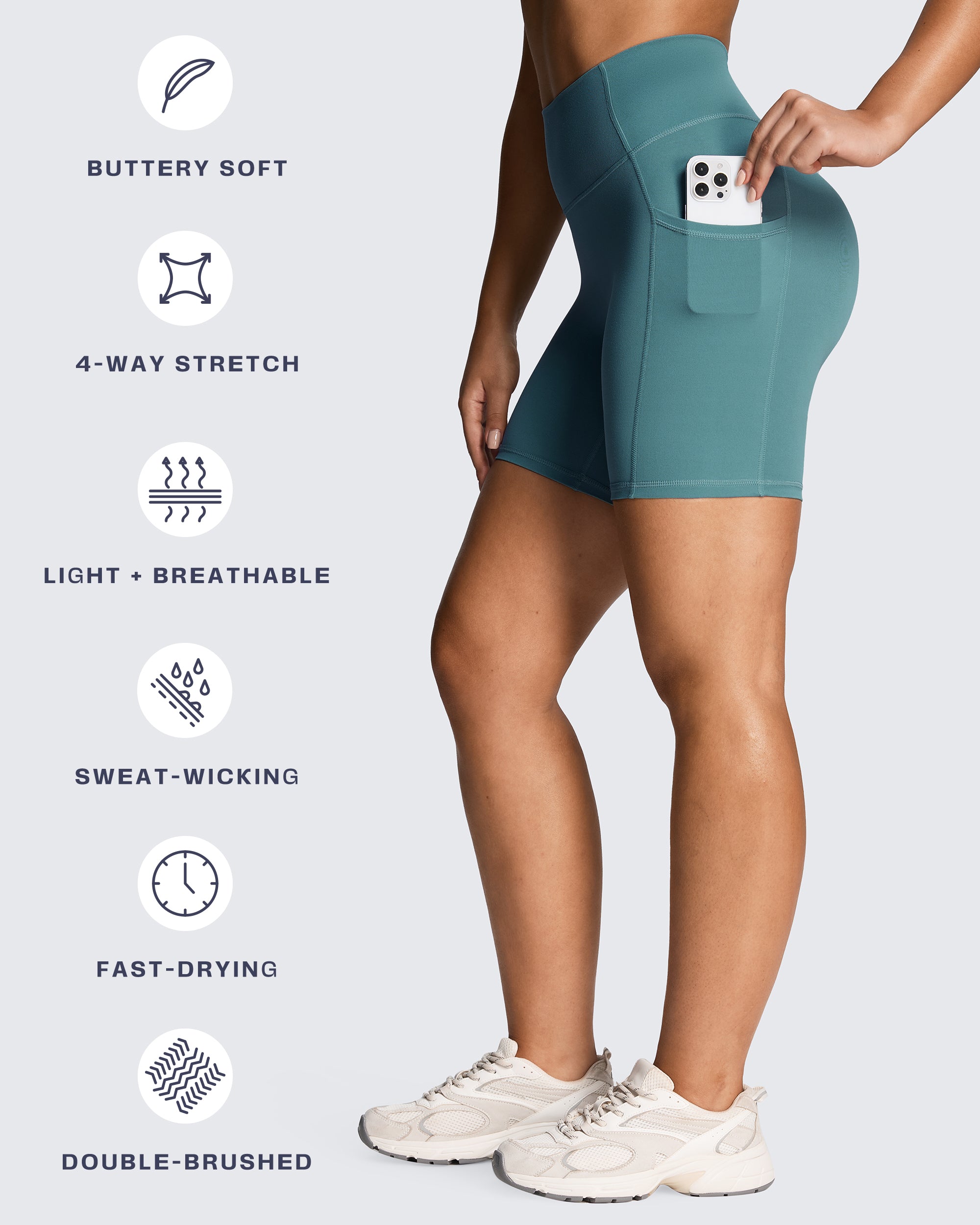 Aoxjox LUXEYOGA 6" Pocket Shorts