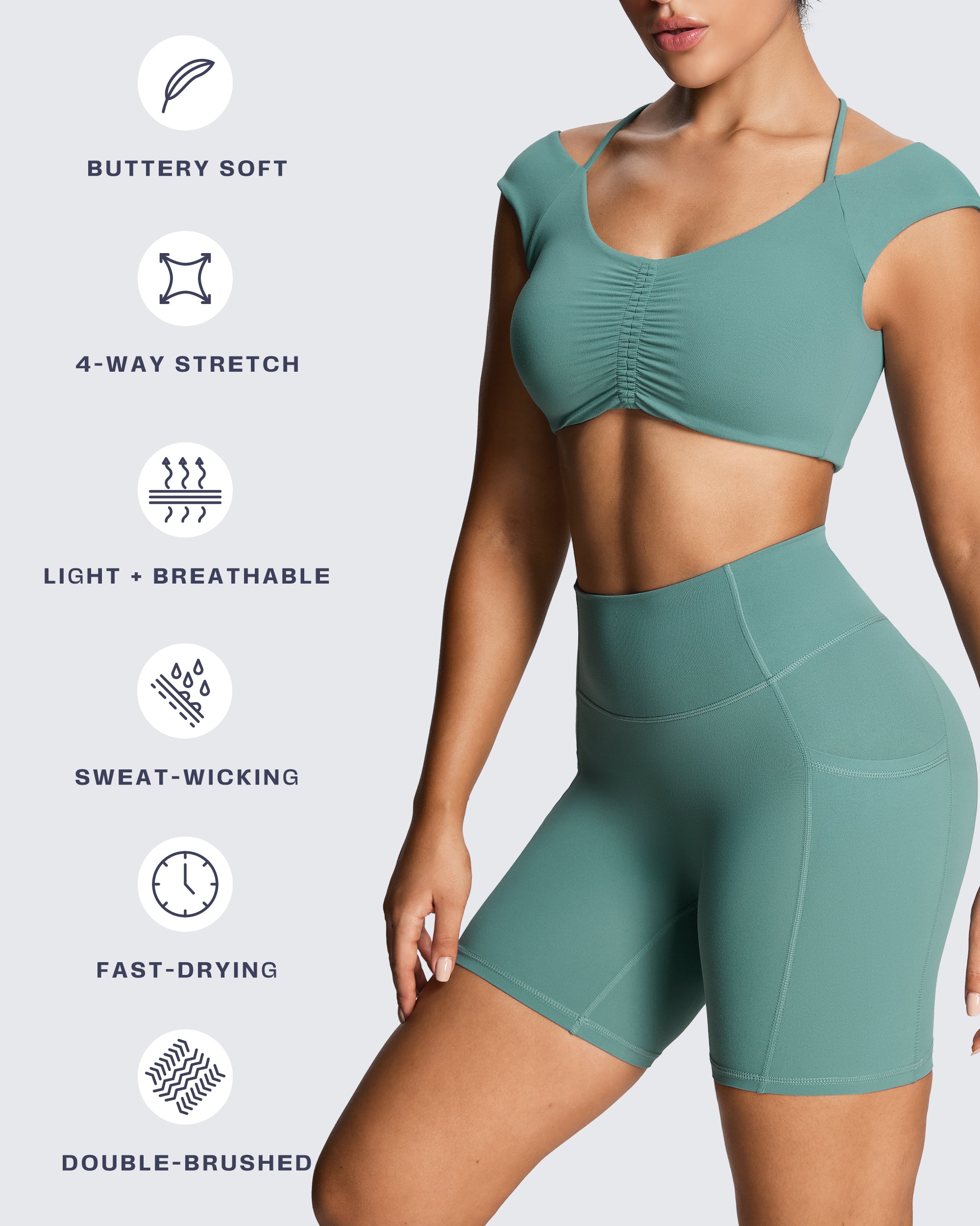 Aoxjox LUXEYOGA Scrunch Bra
