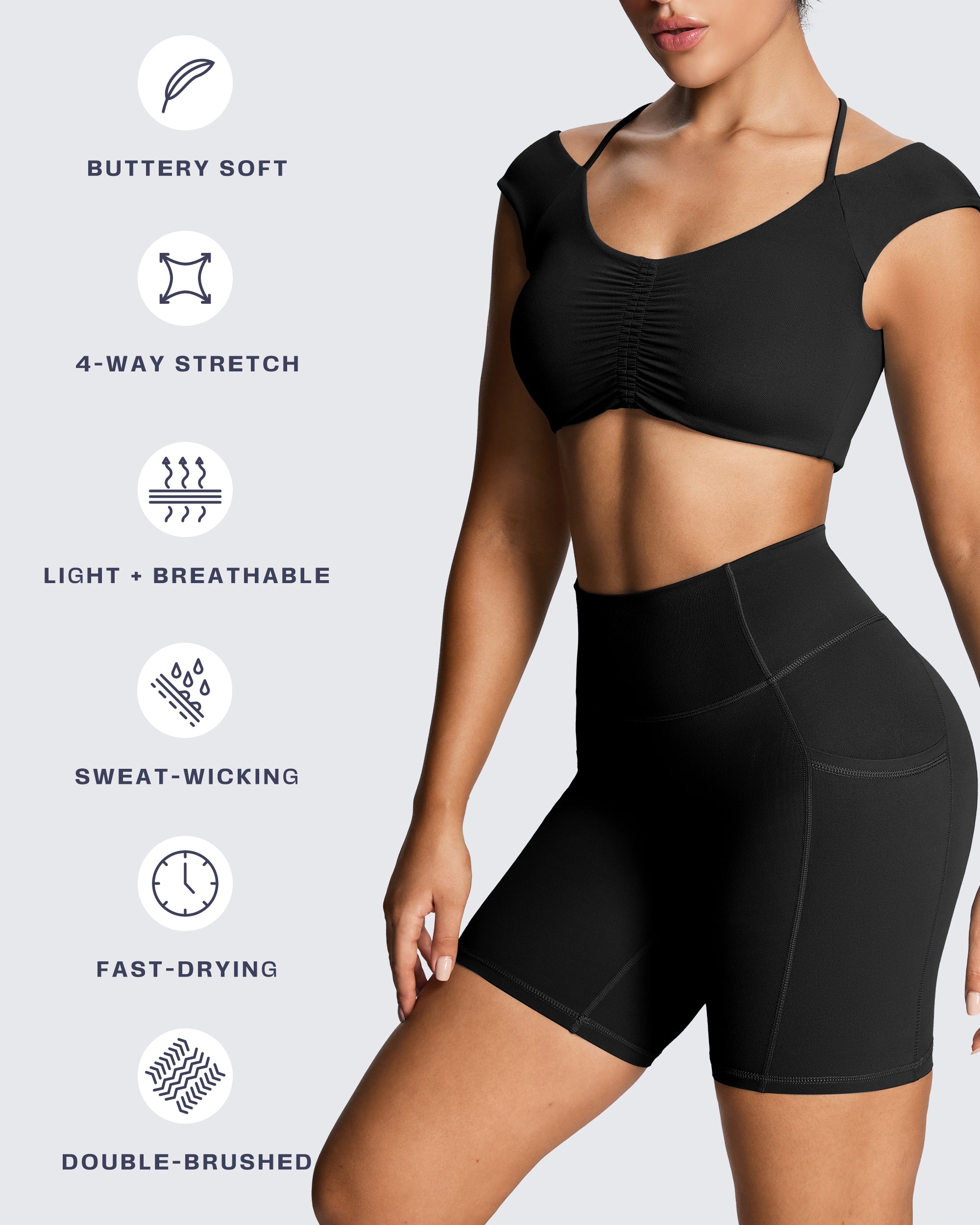 Aoxjox LUXEYOGA Scrunch Bra