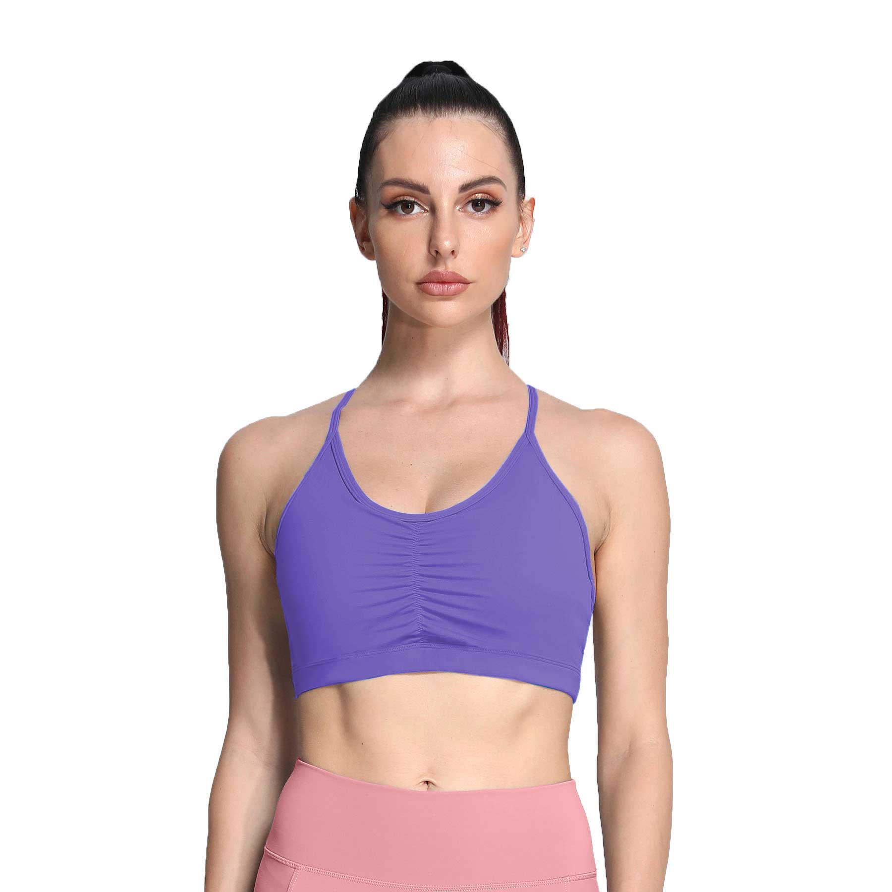 Aoxjox Strappy Ruched Crossover Bra