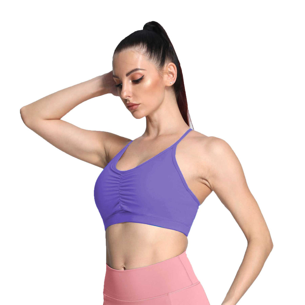 Aoxjox Strappy Ruched Crossover Bra