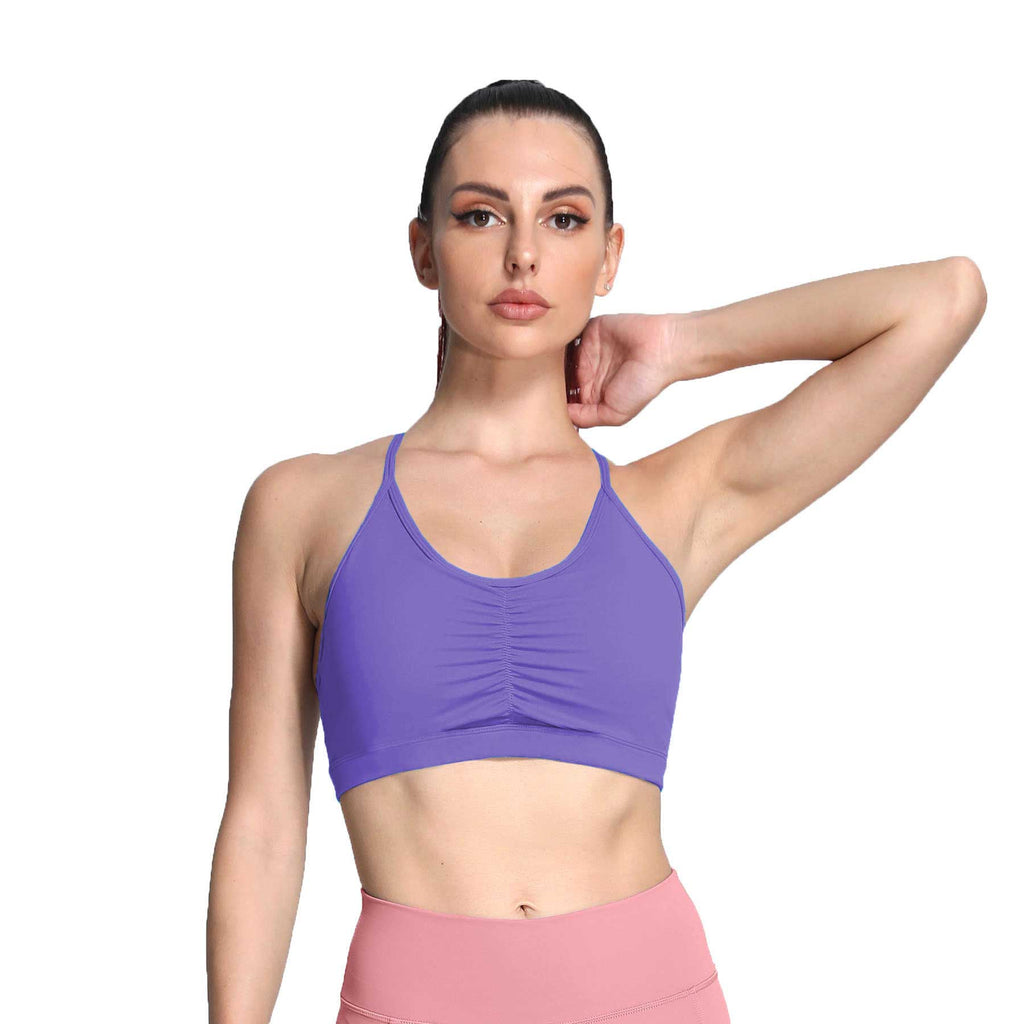 Aoxjox Strappy Ruched Crossover Bra
