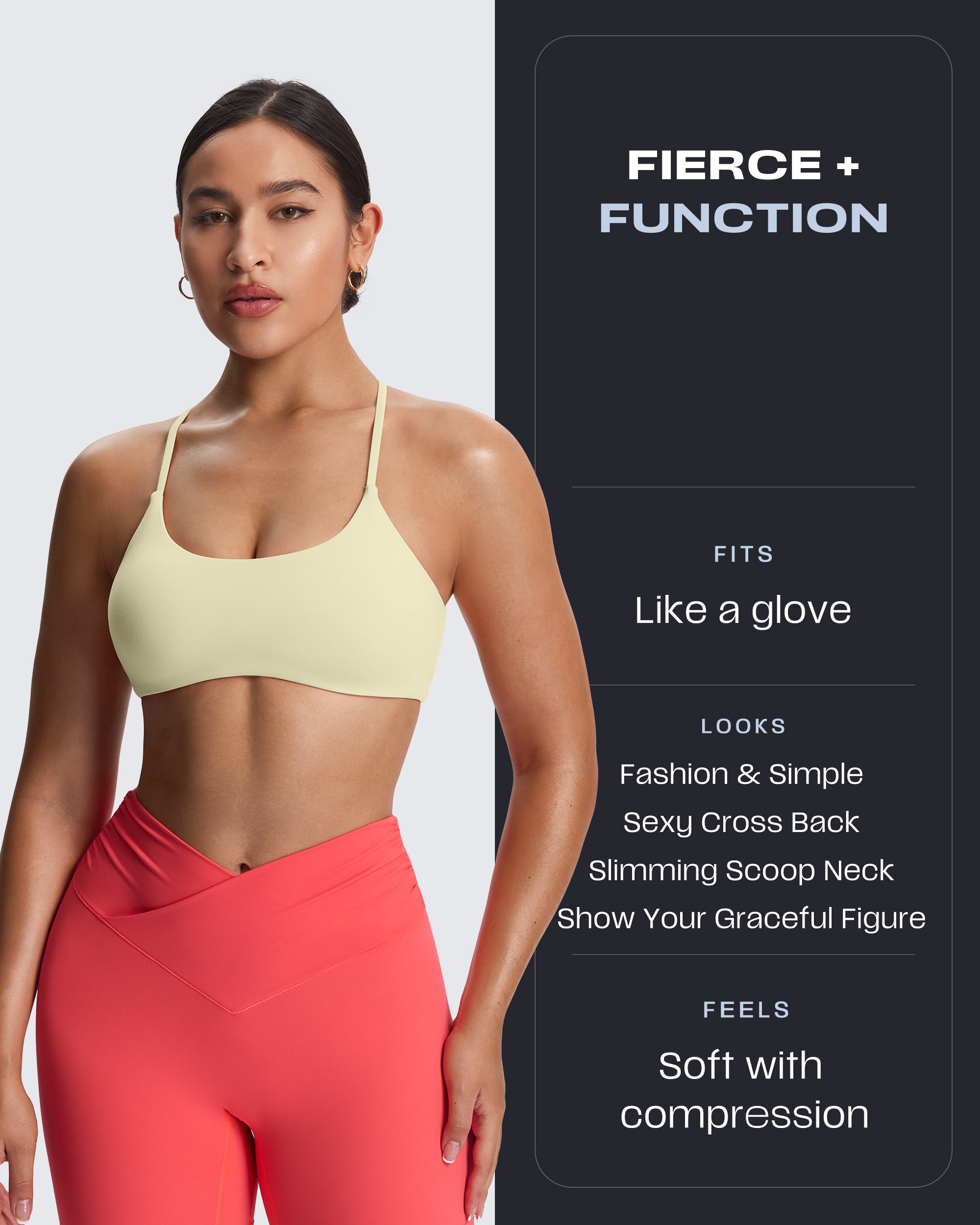Aoxjox "Ivy" Cross Bra (Pastels/Brights)