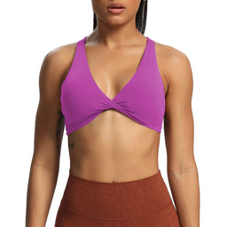 Aoxjox Women's Workout Sports Bras Fitness Backless Padded Ivy Low Impact  Bra Yoga Crop Tank Top (Salmon Rose, Large) in Bahrain