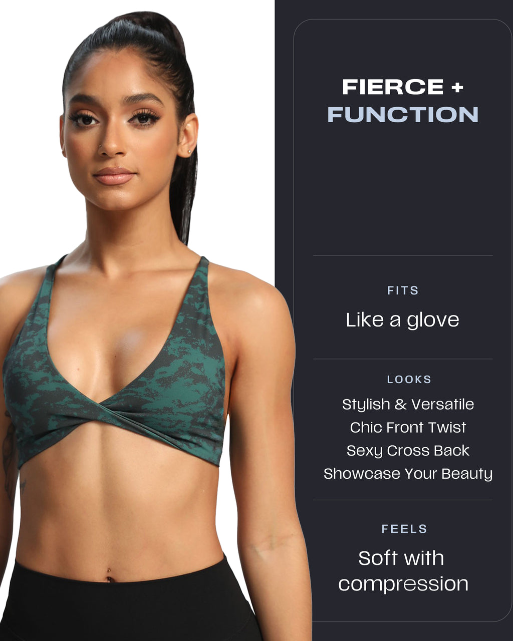 Aoxjox "Sienna"  Sports Bra (DARKS/NEUTRALS)