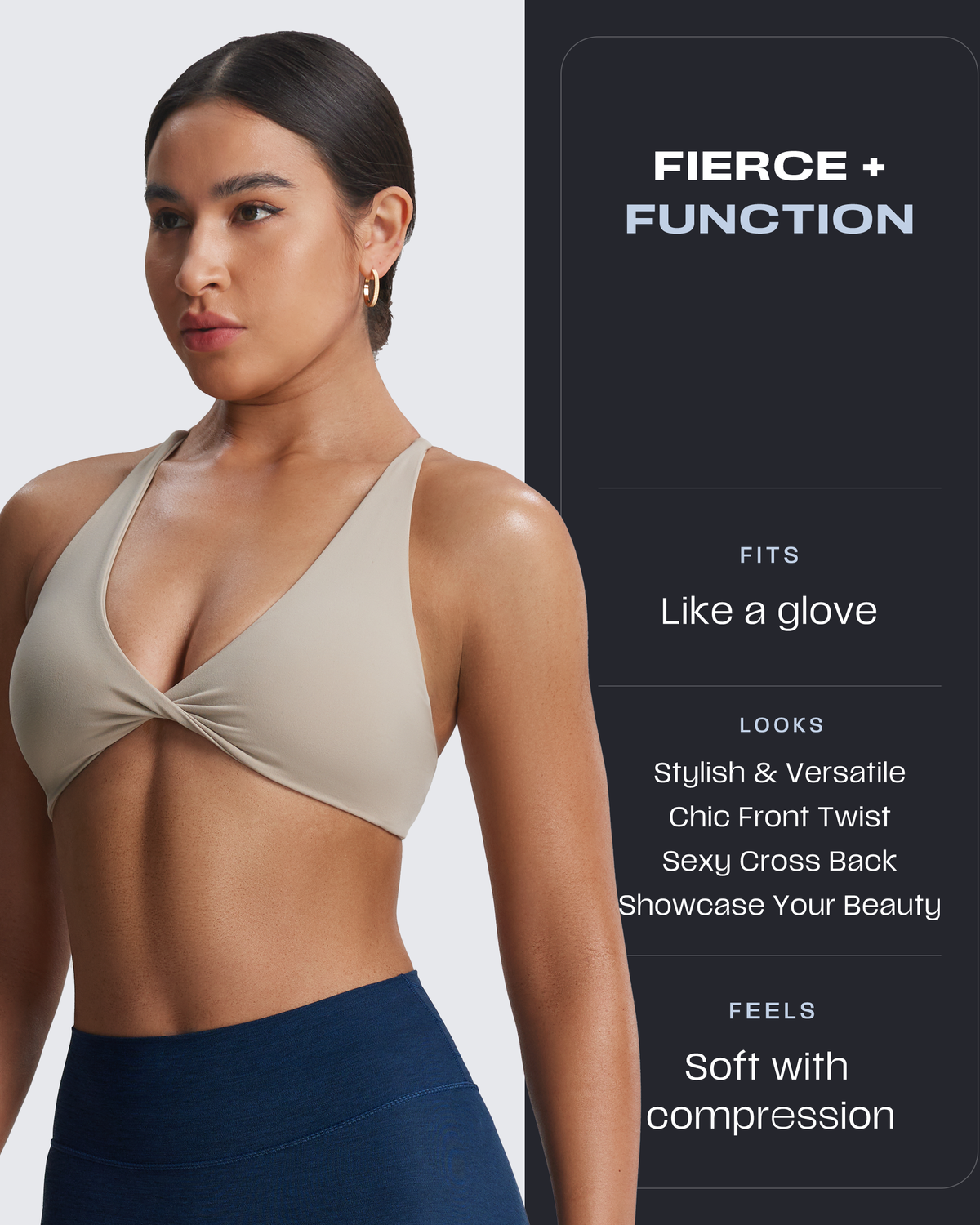 Aoxjox "Sienna"  Sports Bra (DARKS/NEUTRALS)