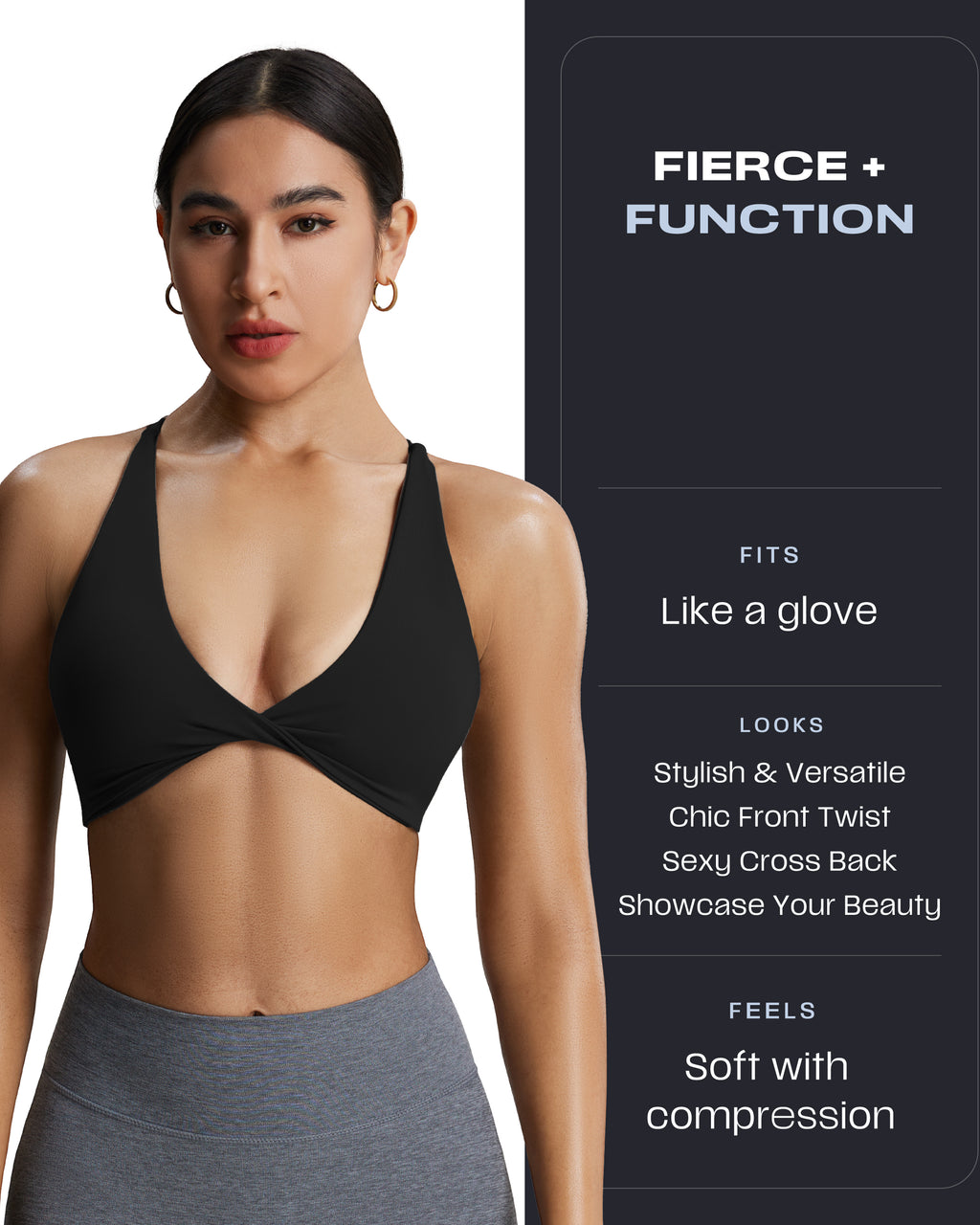 Aoxjox "Sienna"  Sports Bra (DARKS/NEUTRALS)