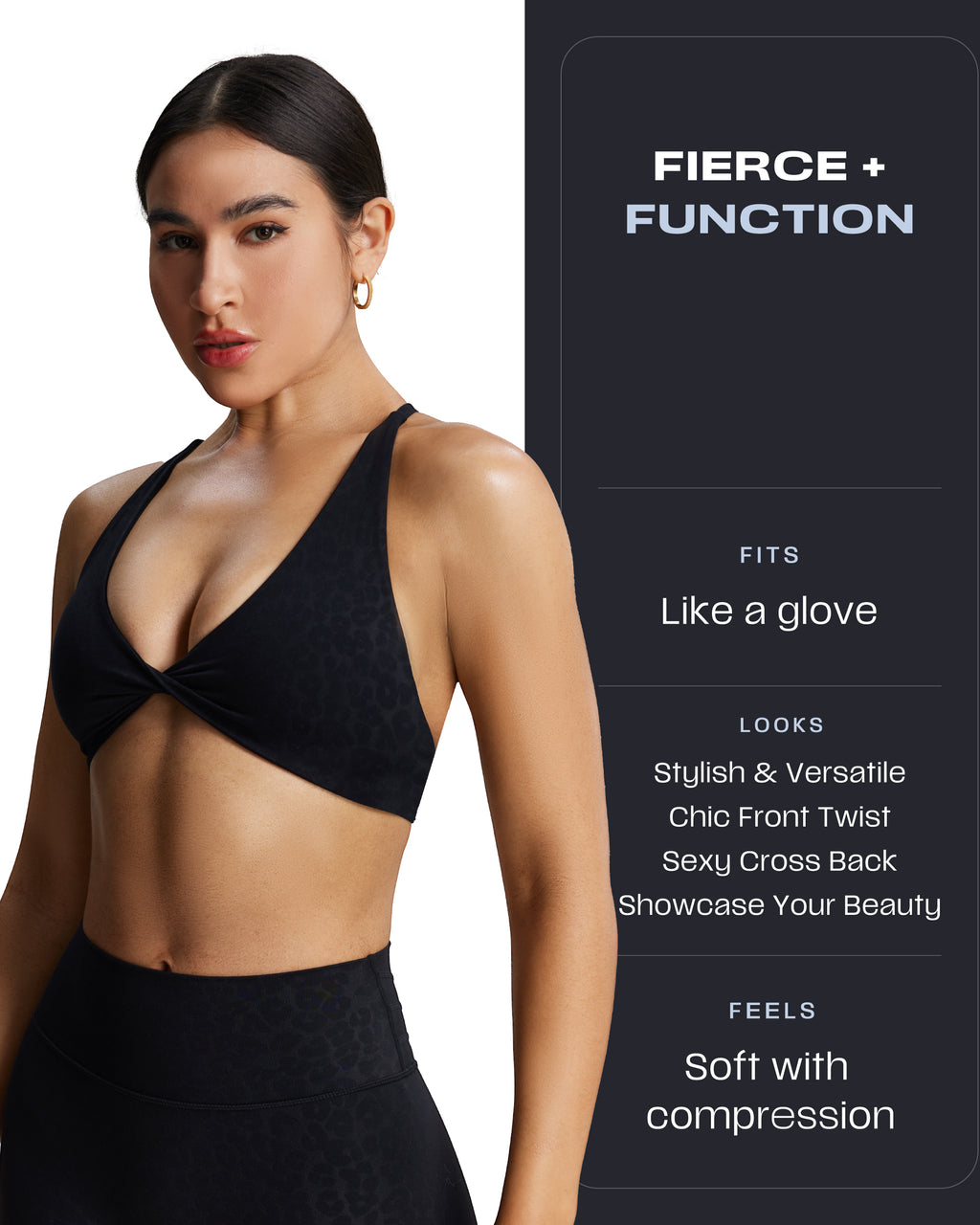 Aoxjox "Sienna"  Sports Bra (DARKS/NEUTRALS)