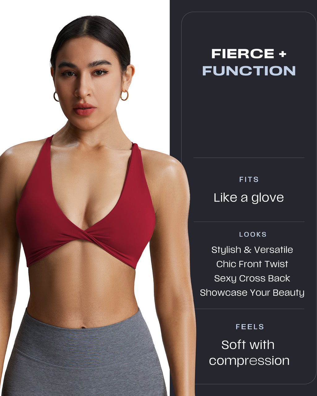Aoxjox "Sienna"  Sports Bra (DARKS/NEUTRALS)
