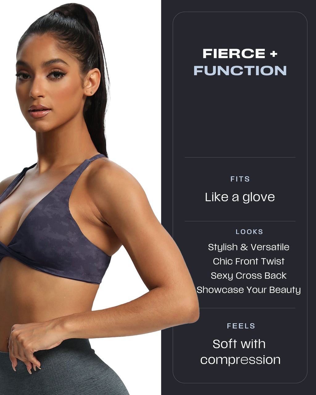 Aoxjox "Sienna"  Sports Bra (DARKS/NEUTRALS)