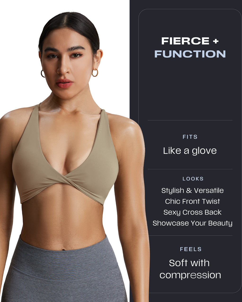 Aoxjox "Sienna"  Sports Bra (DARKS/NEUTRALS)