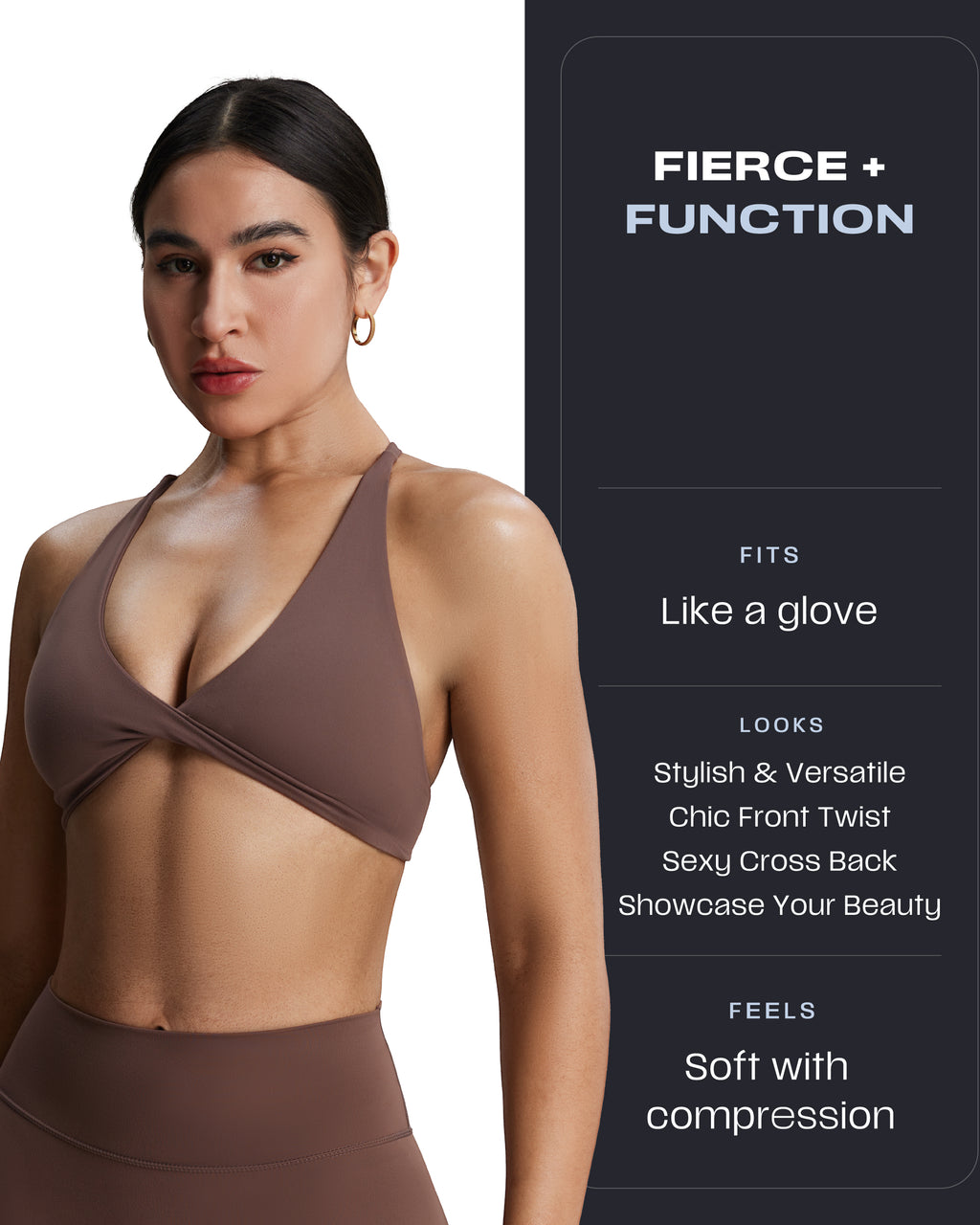 Aoxjox "Sienna"  Sports Bra (DARKS/NEUTRALS)