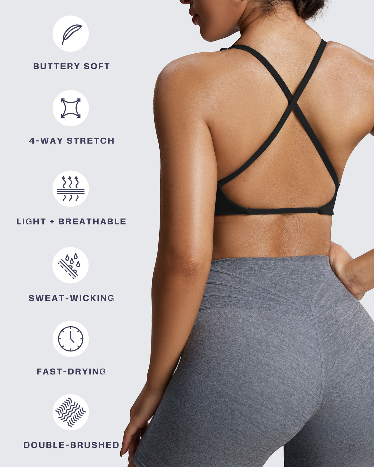 Aoxjox "Sienna"  Sports Bra (DARKS/NEUTRALS)
