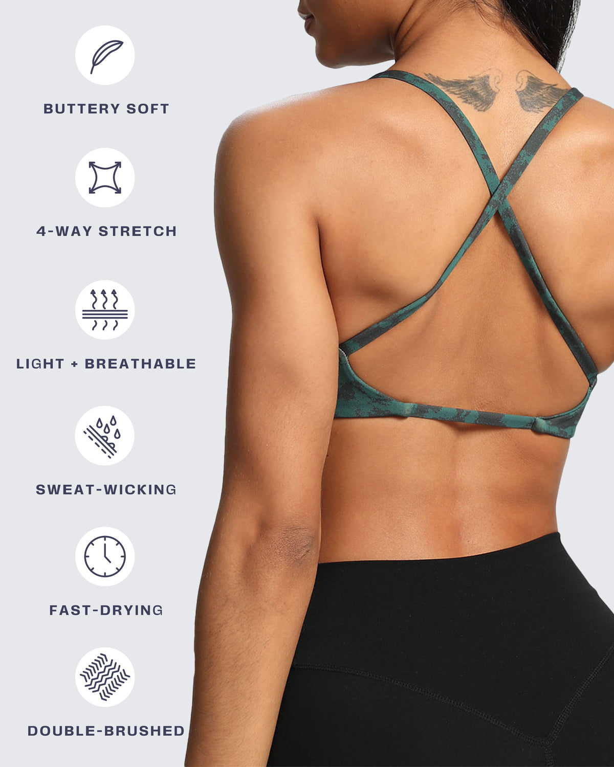 Aoxjox "Sienna"  Sports Bra (DARKS/NEUTRALS)