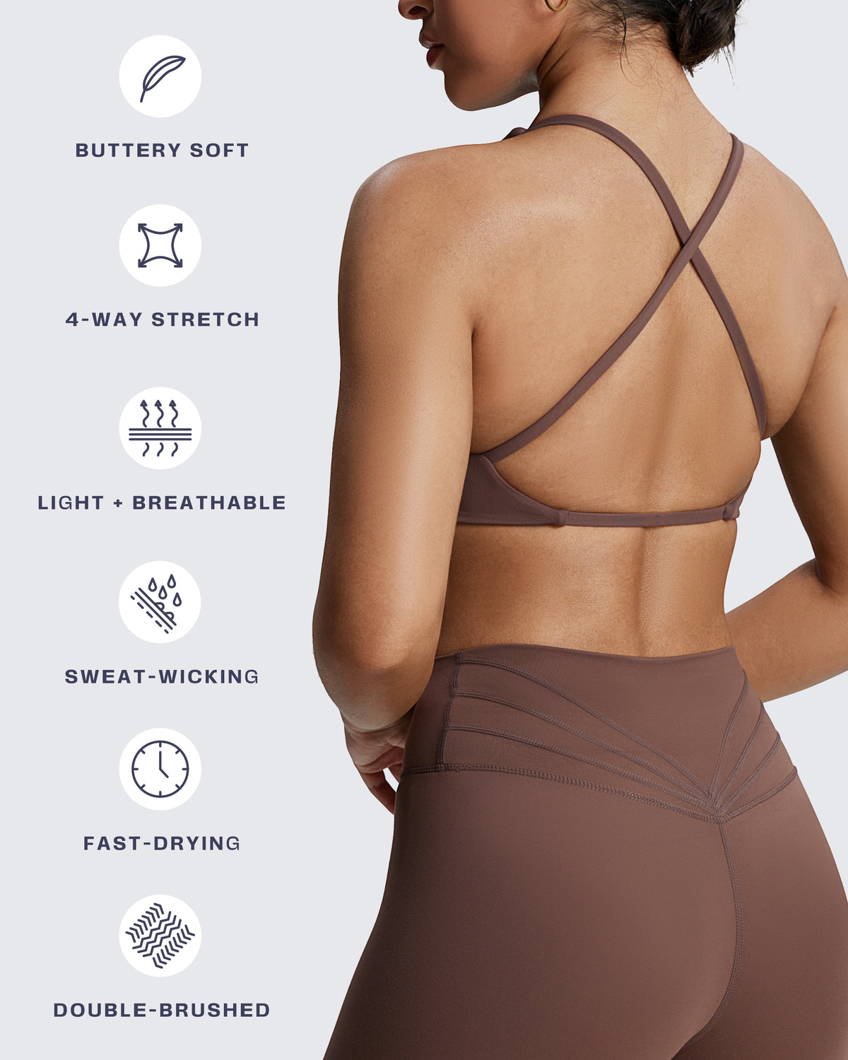 Aoxjox "Sienna"  Sports Bra (DARKS/NEUTRALS)