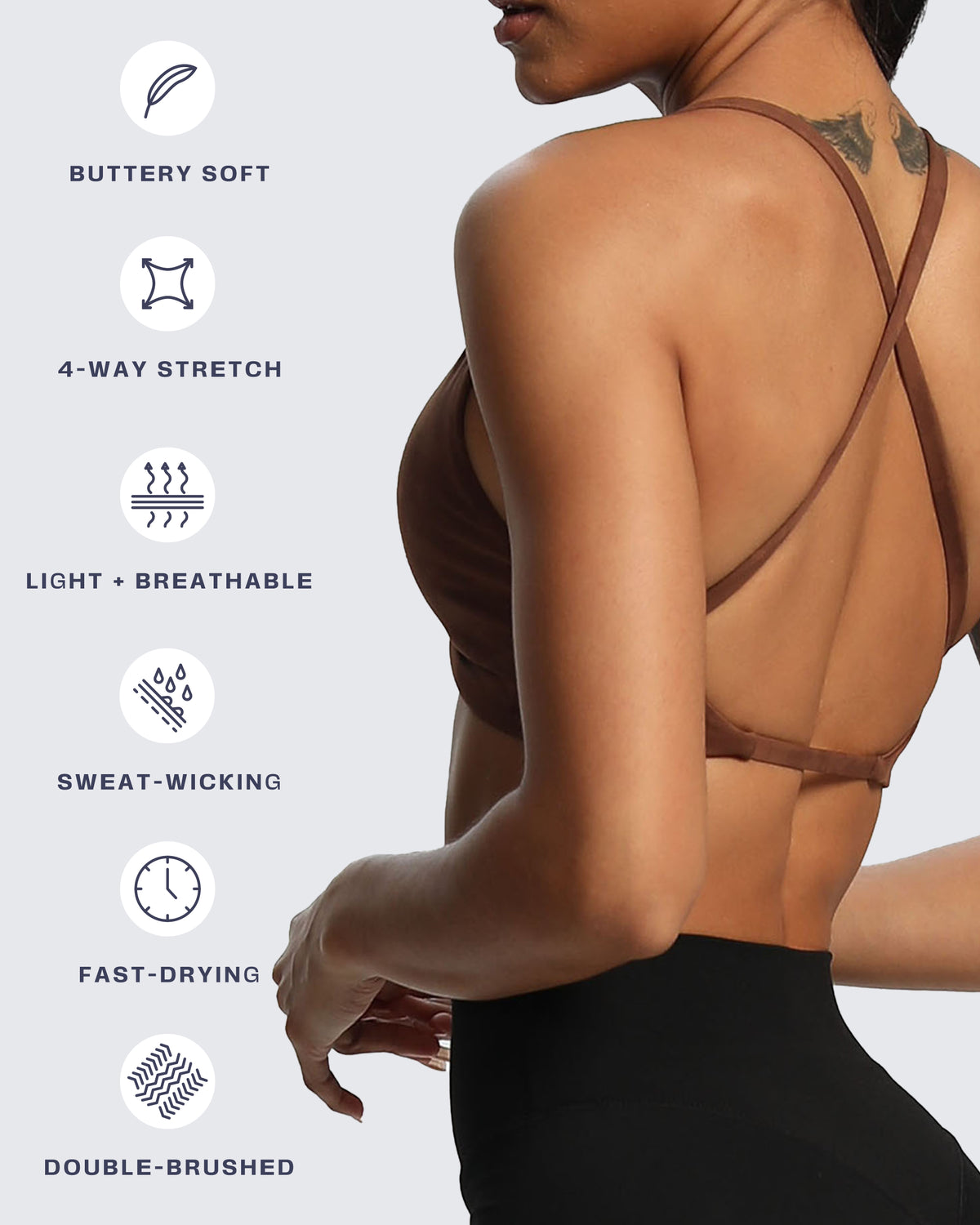 Aoxjox "Sienna"  Sports Bra (DARKS/NEUTRALS)