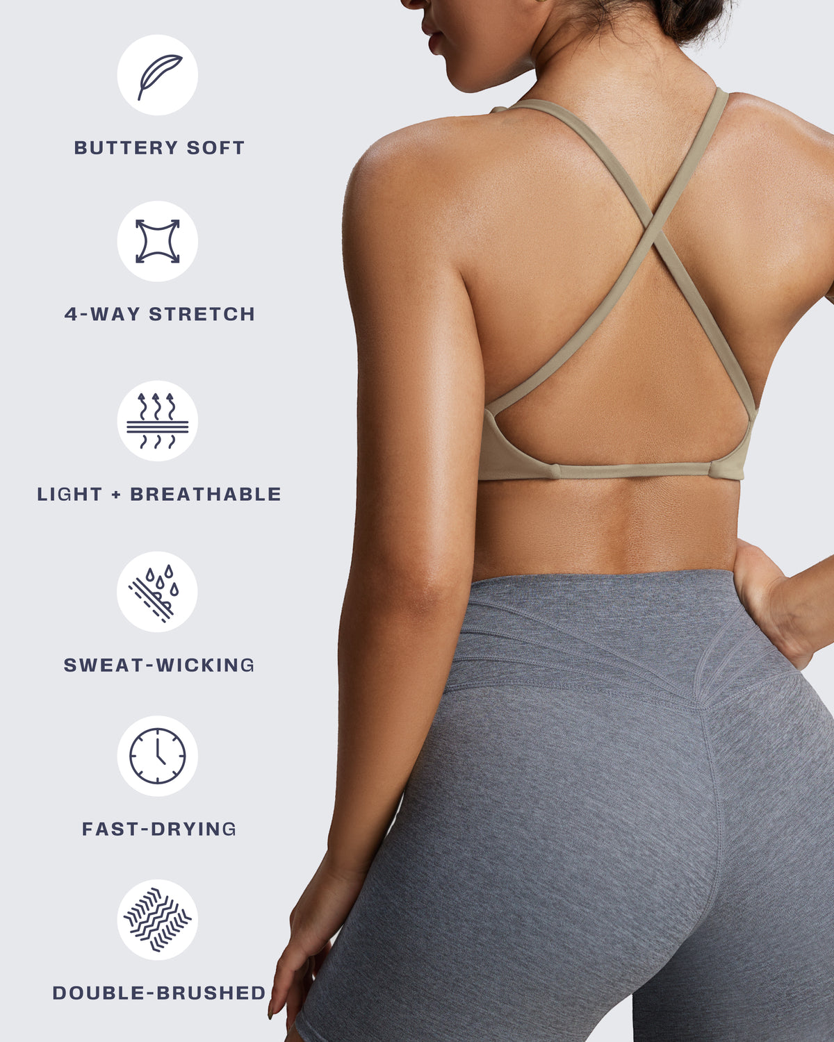 Aoxjox "Sienna"  Sports Bra (DARKS/NEUTRALS)