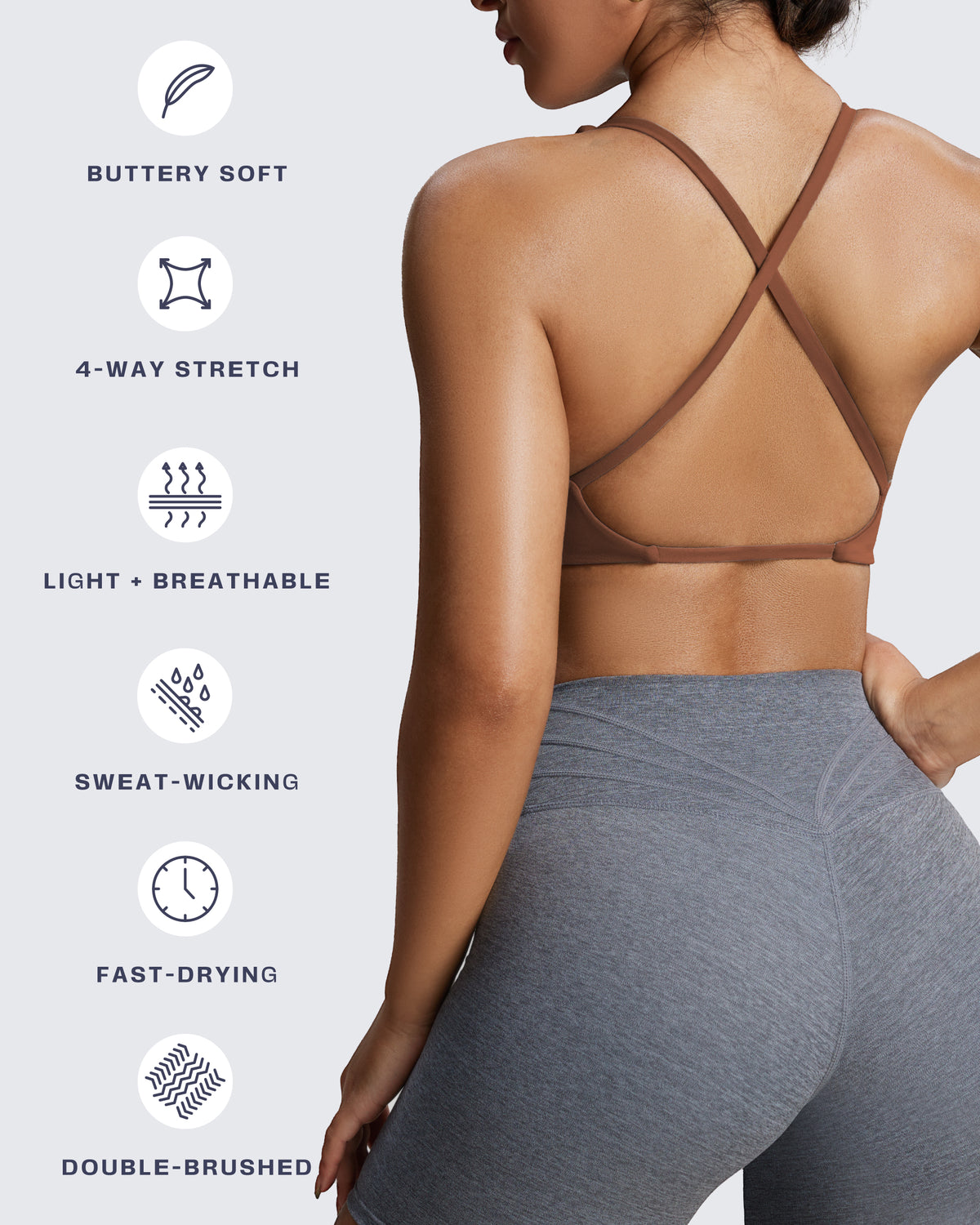 Aoxjox "Sienna"  Sports Bra (DARKS/NEUTRALS)