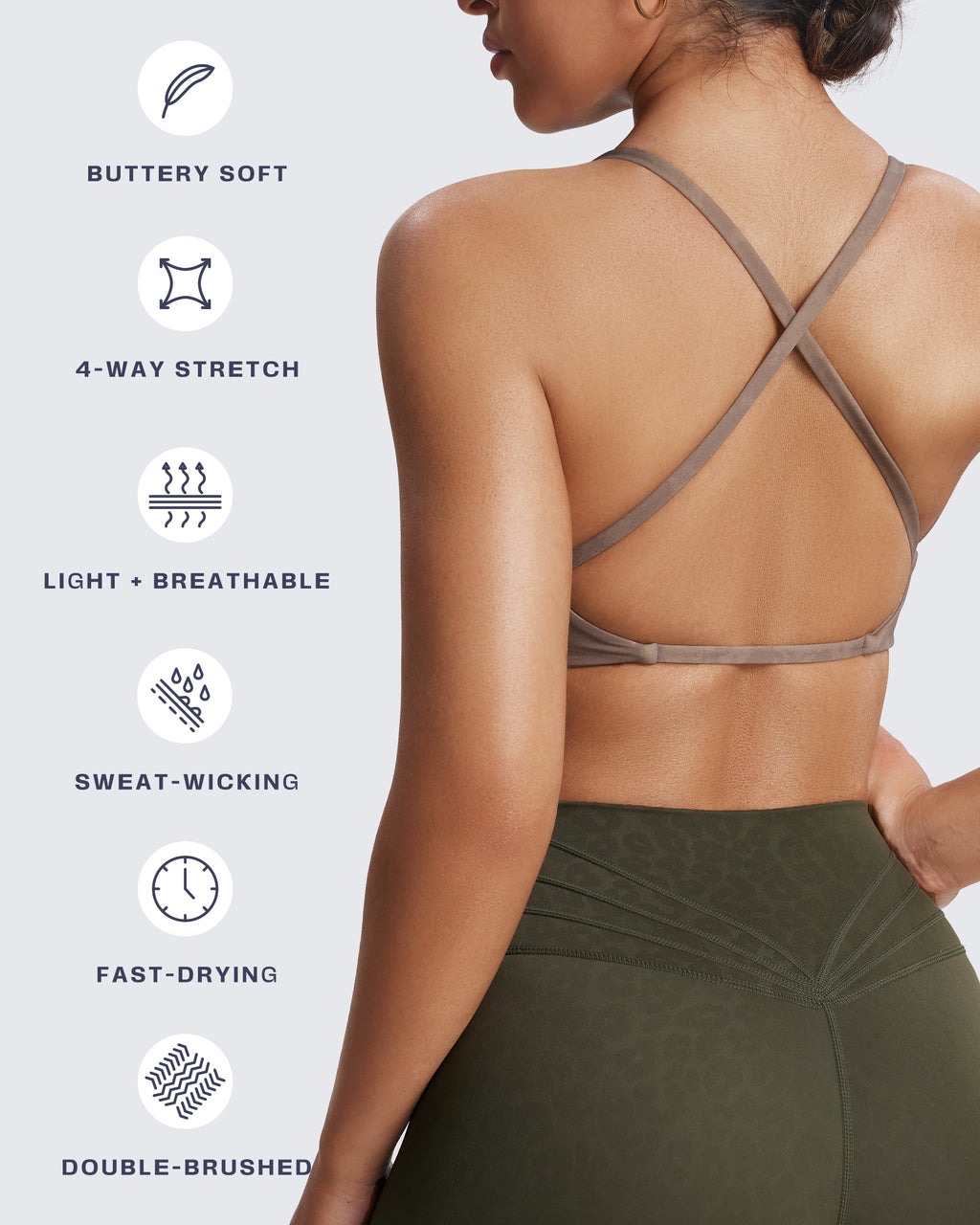 Aoxjox "Sienna"  Sports Bra (DARKS/NEUTRALS)